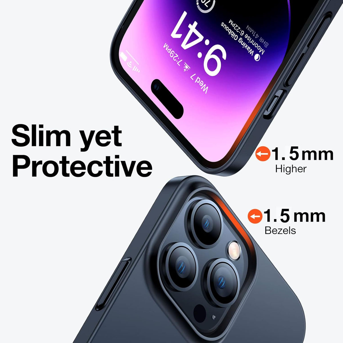 TORRAS Magnetic Slim-Fit Case for iPhone 14 Pro Max, Ultra-Thin, Compatible with MagSafe, Matte Hard PC Cover,