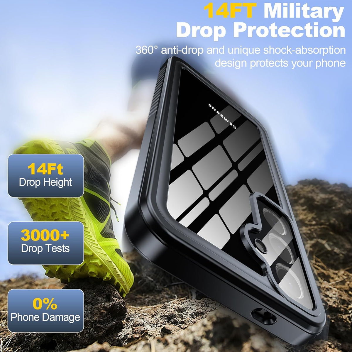 Samsung Galaxy S24 Case, IP68 Waterproof with Built-in Screen/Camera Protector, Military Shockproof Full Body Case