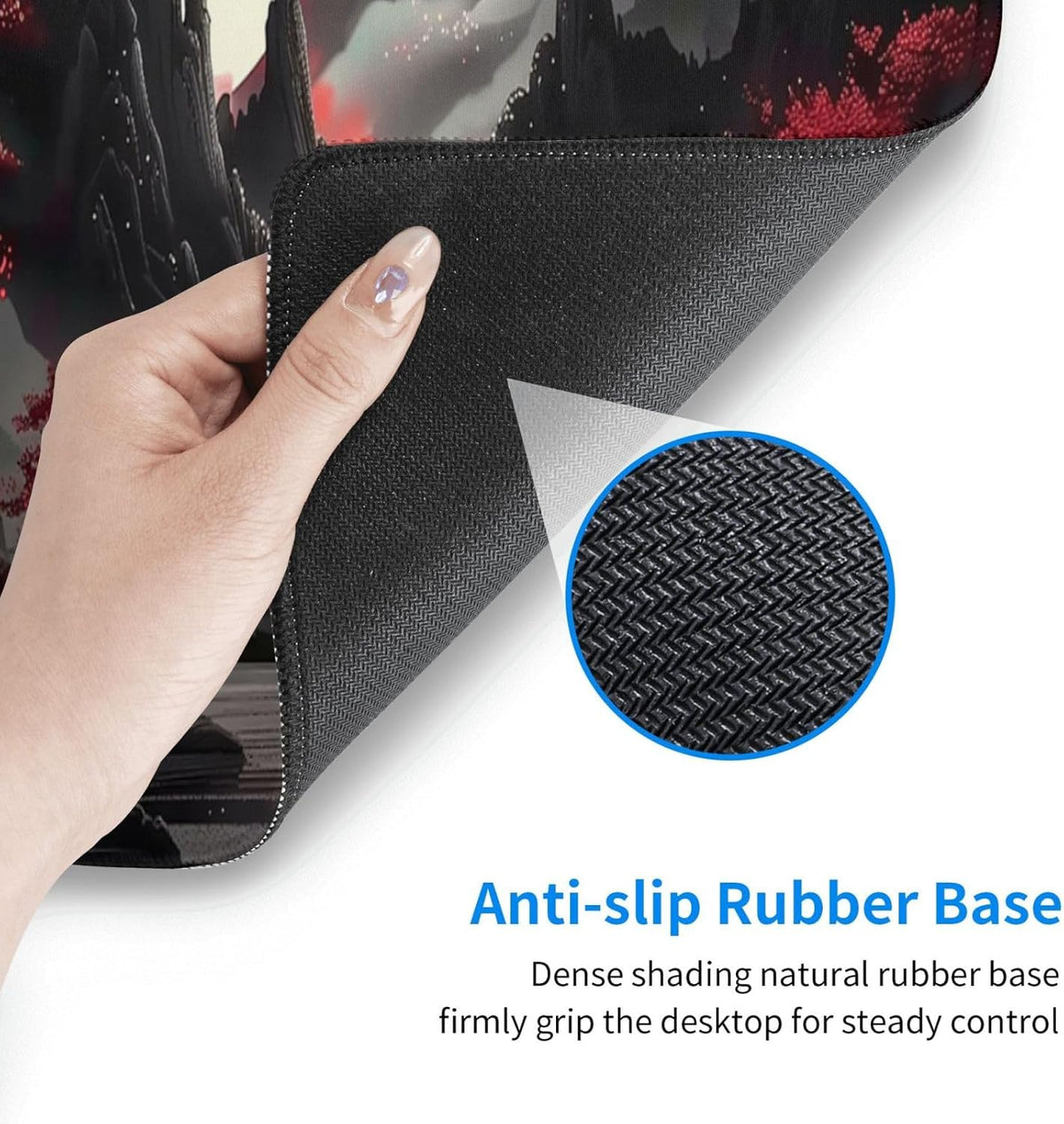 Extended Gaming Mouse Pad, Large Desk Mat XL Anime Mouse Pad Waterproof with Stitched Edges, Non-Slip Desktop Pad for Home and Office, Level Up Your 31.5x11.8 Inch (Night Canyon)
