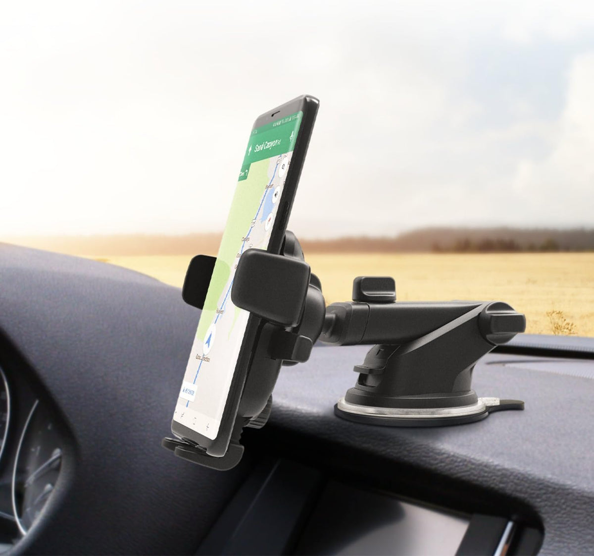 iOttie Easy One Touch Classic Dash & Windshield Universal Car Mount Phone Holder Desk Stand for -iPhone, Samsung, Moto, Huawei, Nokia, LG, Smartphones, Black