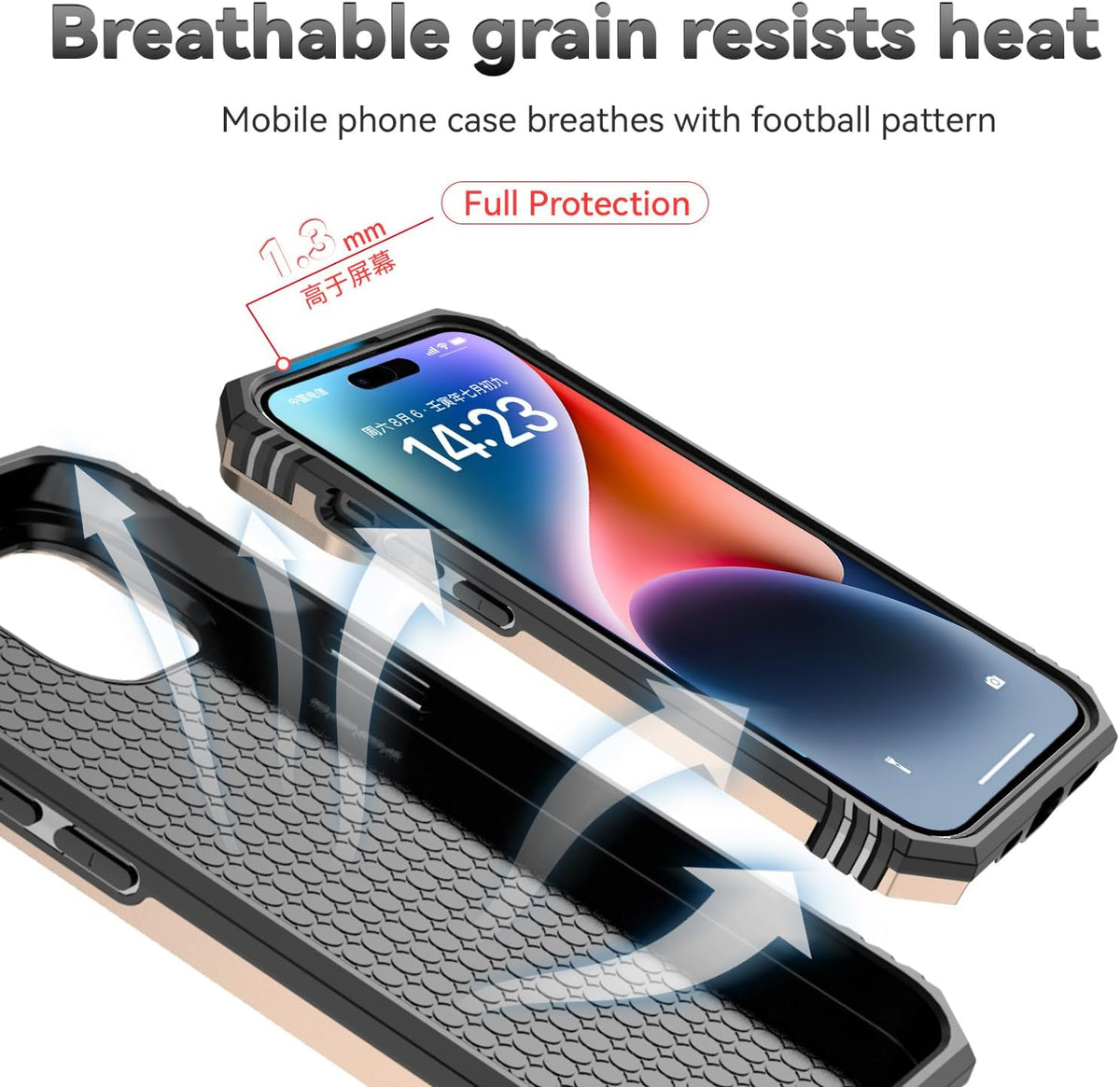 Hitaoyou iPhone 15 Pro Case with Camera Cover & Kickstand, Military Grade Shockproof Heavy Duty Protective Case