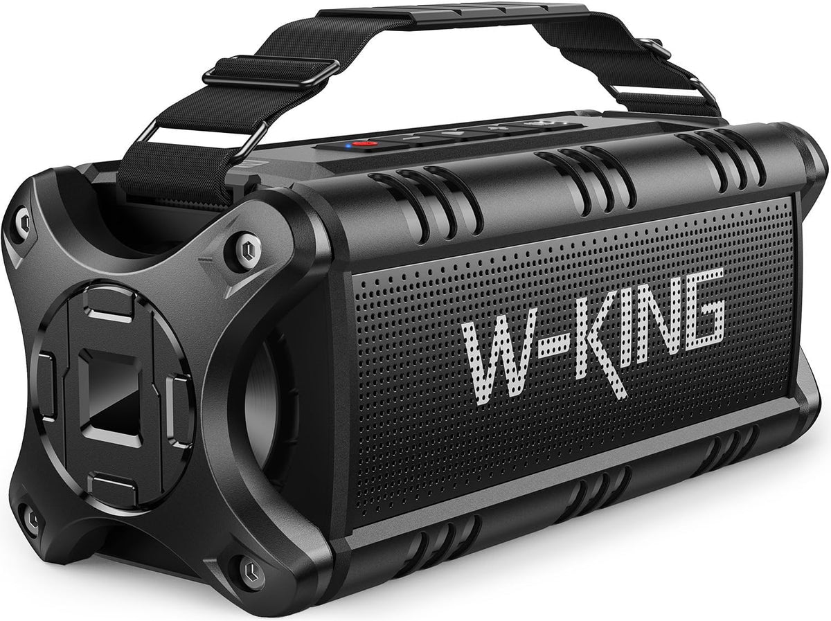 W-KING Bluetooth Speaker, 90W Max Loud Portable Speakers Bluetooth Wireless, IPX6 Waterproof Outdoor Speaker with 50W Deep Bass/2 Powerful Subwoofer/40H/Power Bank/EQ/TF/AUX/NFC for Pool/Party/Travel