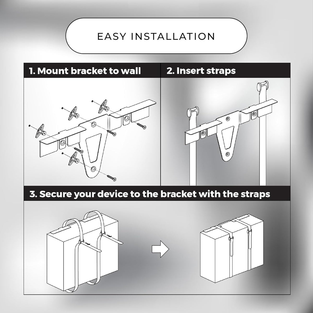 HumanCentric 12-32 30 lb, Universal Wall Mount, Adjustable Mount for Cable Boxes, DVD Players, Routers, Modems