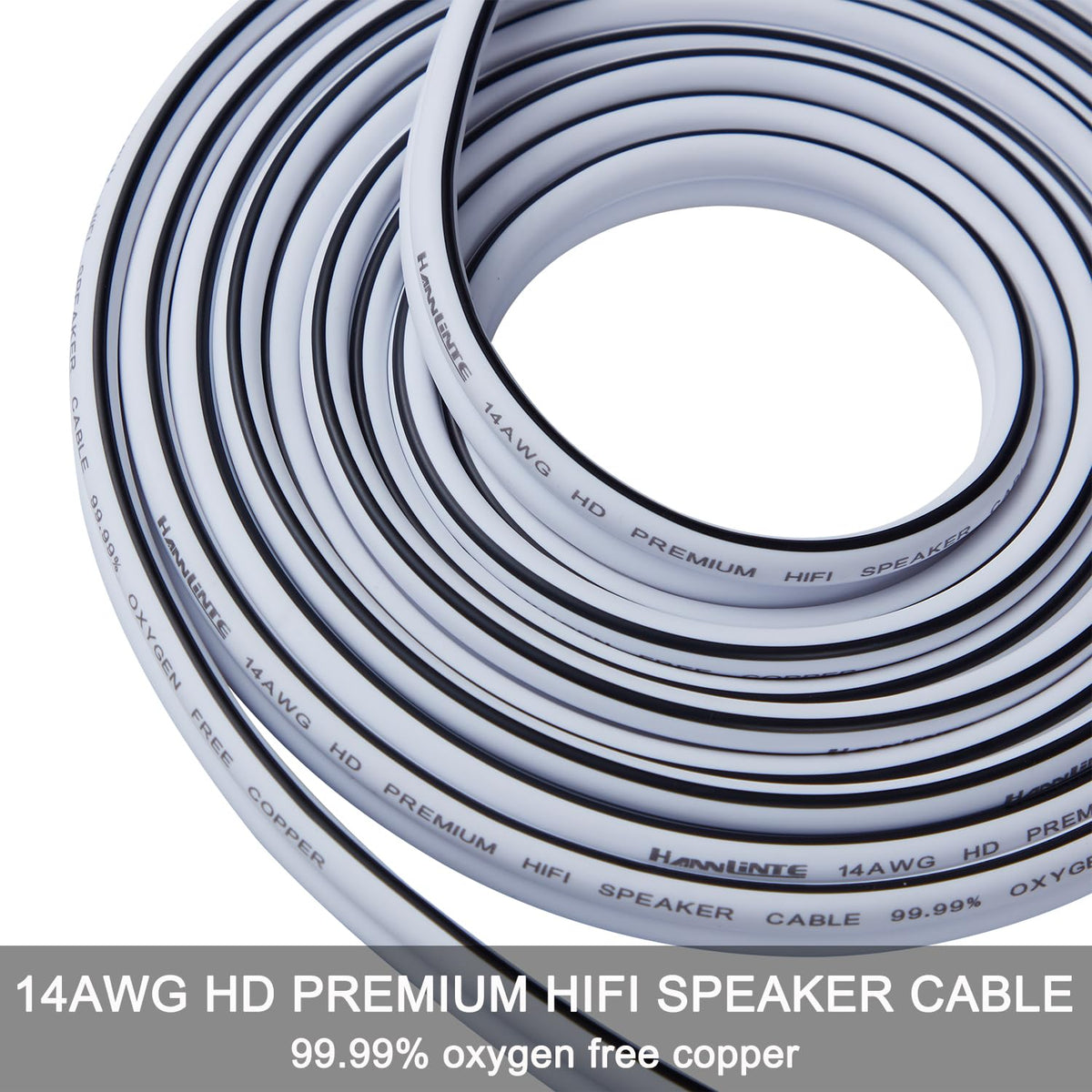 14 AWG HD Premium Soft Touch HiFi Speaker Cable with Banana Plugs (2 Pack, 6 Feet)
