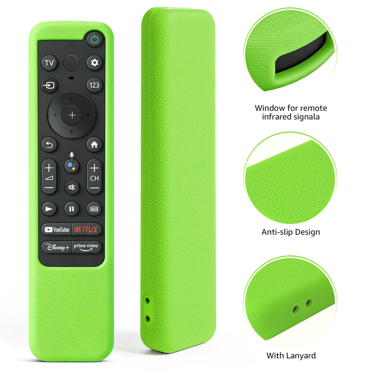 [2-Pack] Climberer Cover for Sony TV Remote, Compatible with RMF-TX910U/TX810U/TX900U/TX800U/TX811U and More Sony Bravia TV Remotes, with Lanyard