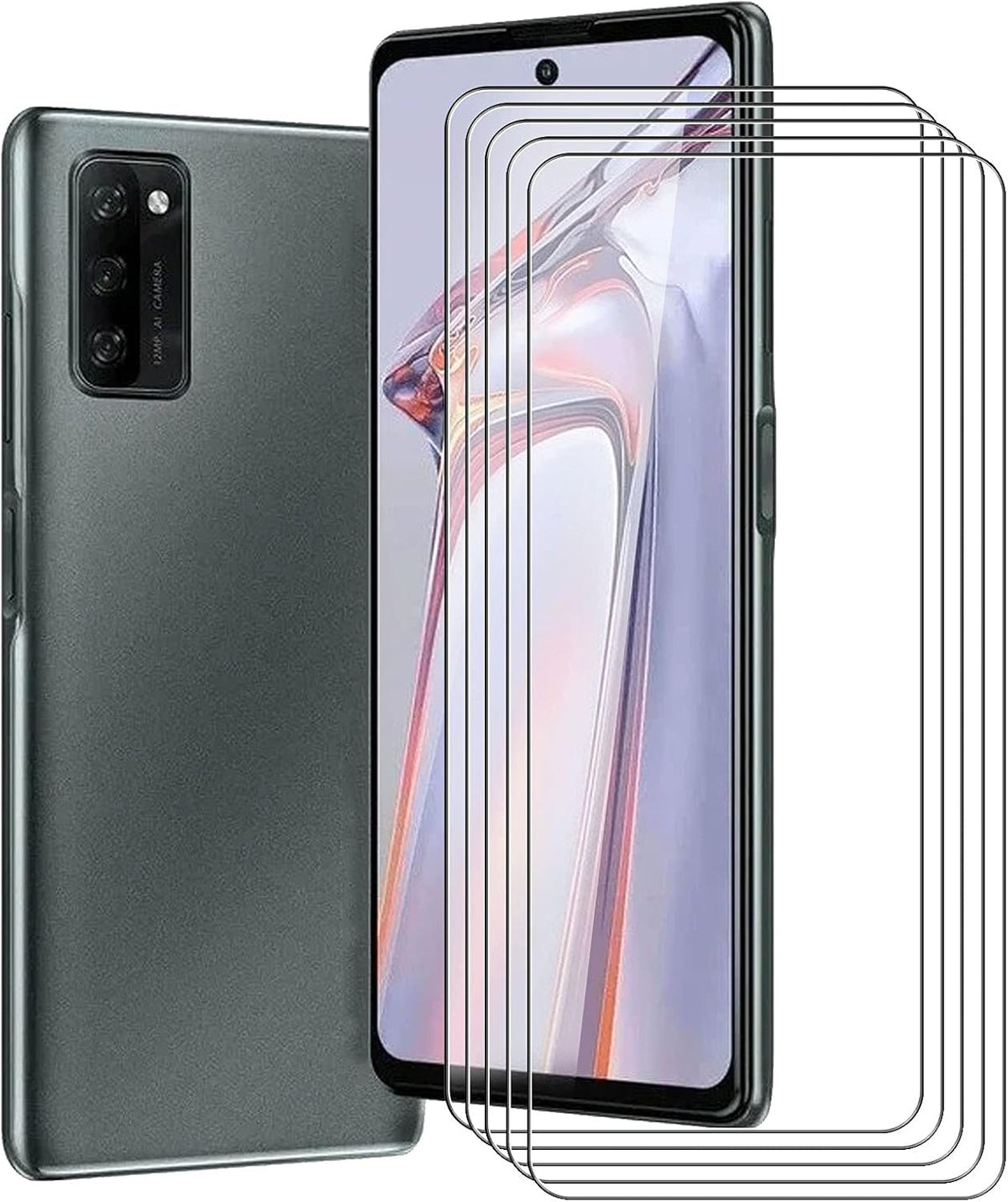 [5-Piece] Blackview A100 (6.67") Screen Protector, HHUAN 9H Hardness Anti-Scratch Tempered Glass Screen Protector, No