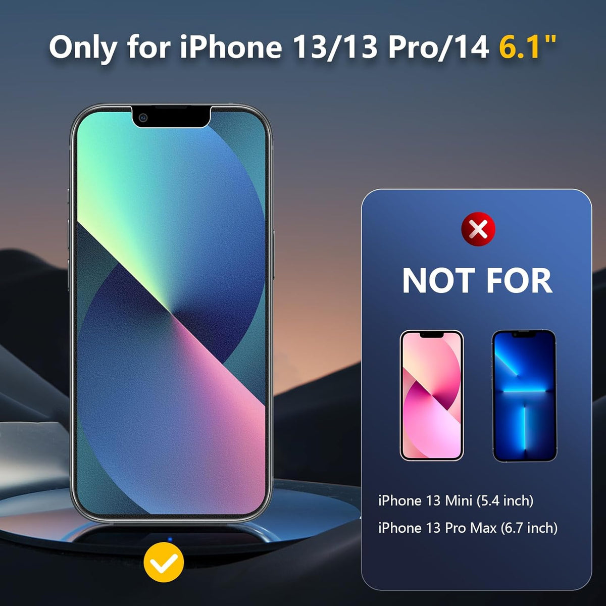 [2+2 Pack] Matte Glass Screen Protector for iPhone 13 + Camera Lens Protector, Anti-Glare, 9H Tempered Glass
