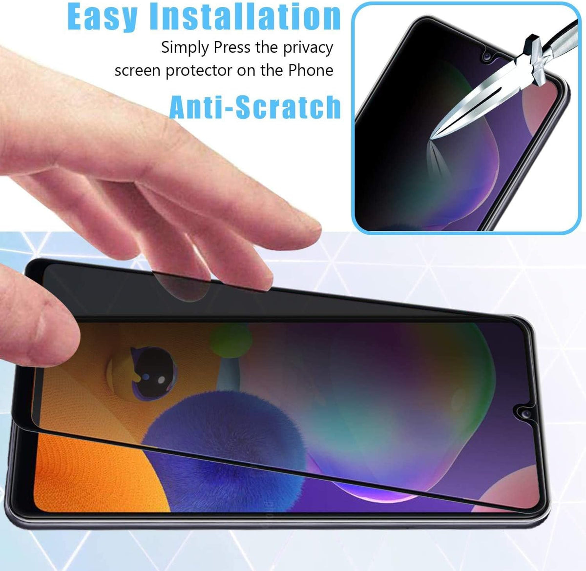 Anbzsign [2 Pack] Privacy Screen Protector for Samsung Galaxy A32 5G 6.5-inch, Full Coverage Anti-Spy Tempered Glass