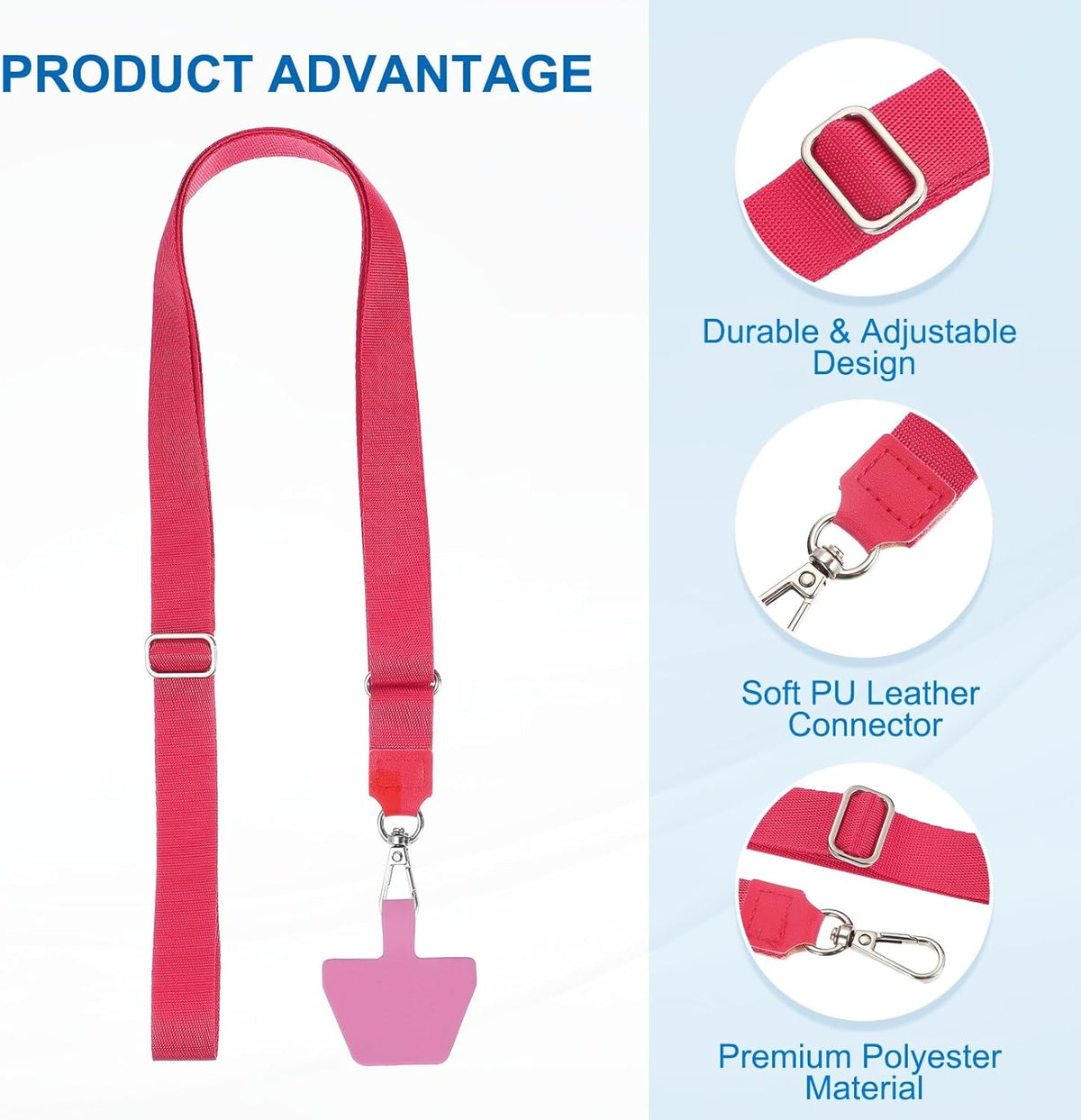 PATIKIL Smart Phone Lanyard with Wrist Strap and Patches for Most Smartphones ID Badges Keychain