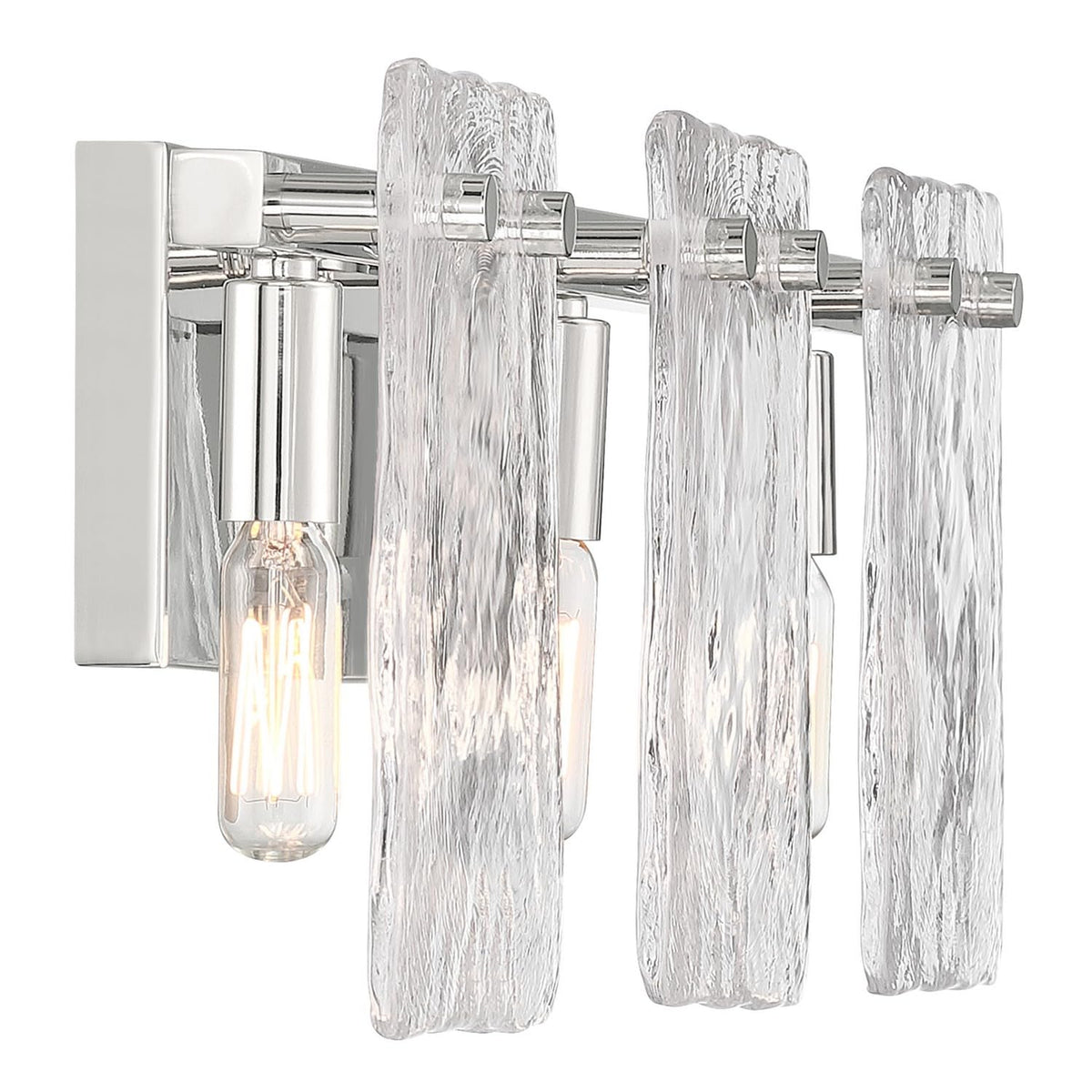Savoy House 8-8204-3-109 Genry Coastal Farmhouse Handmade Water Glass Bathroom Vanity Wall Light, 3-Light 180 Total Watts, 8" H x 25" W, Polished