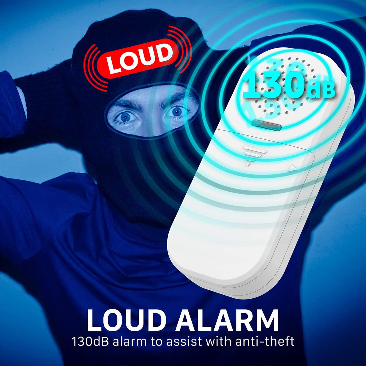 Fosmon Wireless Door Alarms for Home Security with Remote, 130dB Sensors, Battery-Powered, Kids Safety