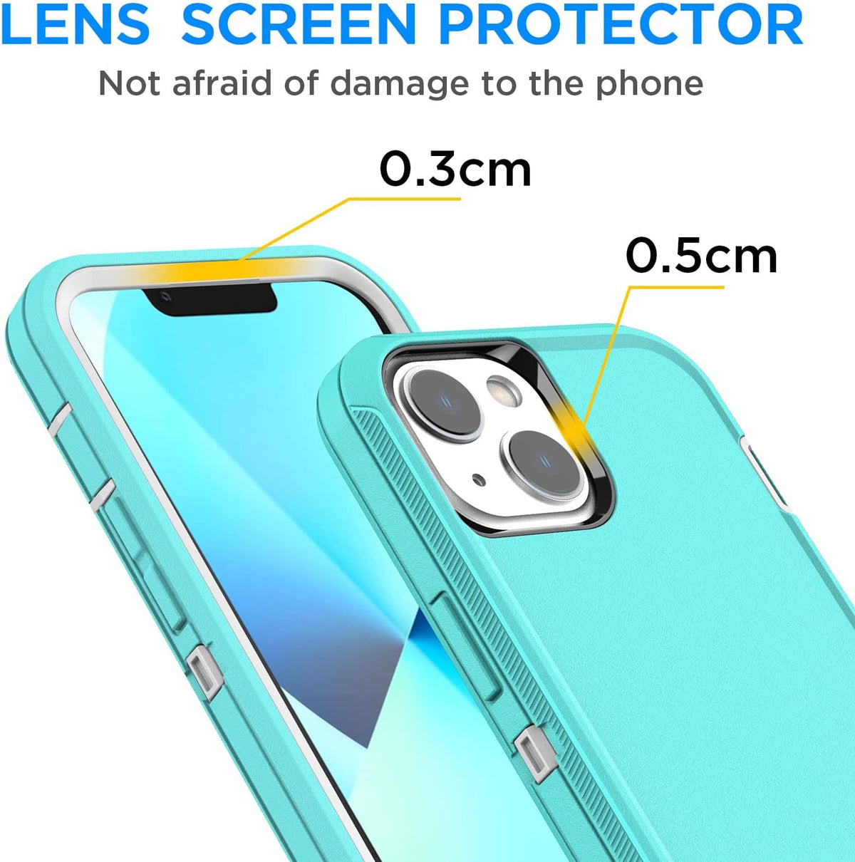 AICase iPhone 13 Mini Case (5.4") - Rugged, Heavy Duty, Shockproof, Dust Proof, with Glass Screen Protector.