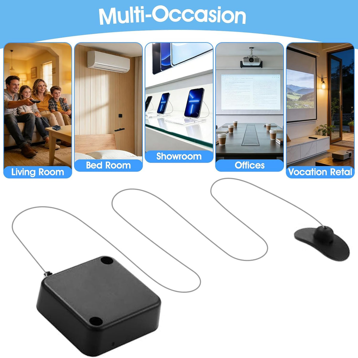 I3C 1 6.6ft/2m PCS Retractable Remote Control Tether, Remote Cable Lock Remote Leash for TV Remotes Game Controllers