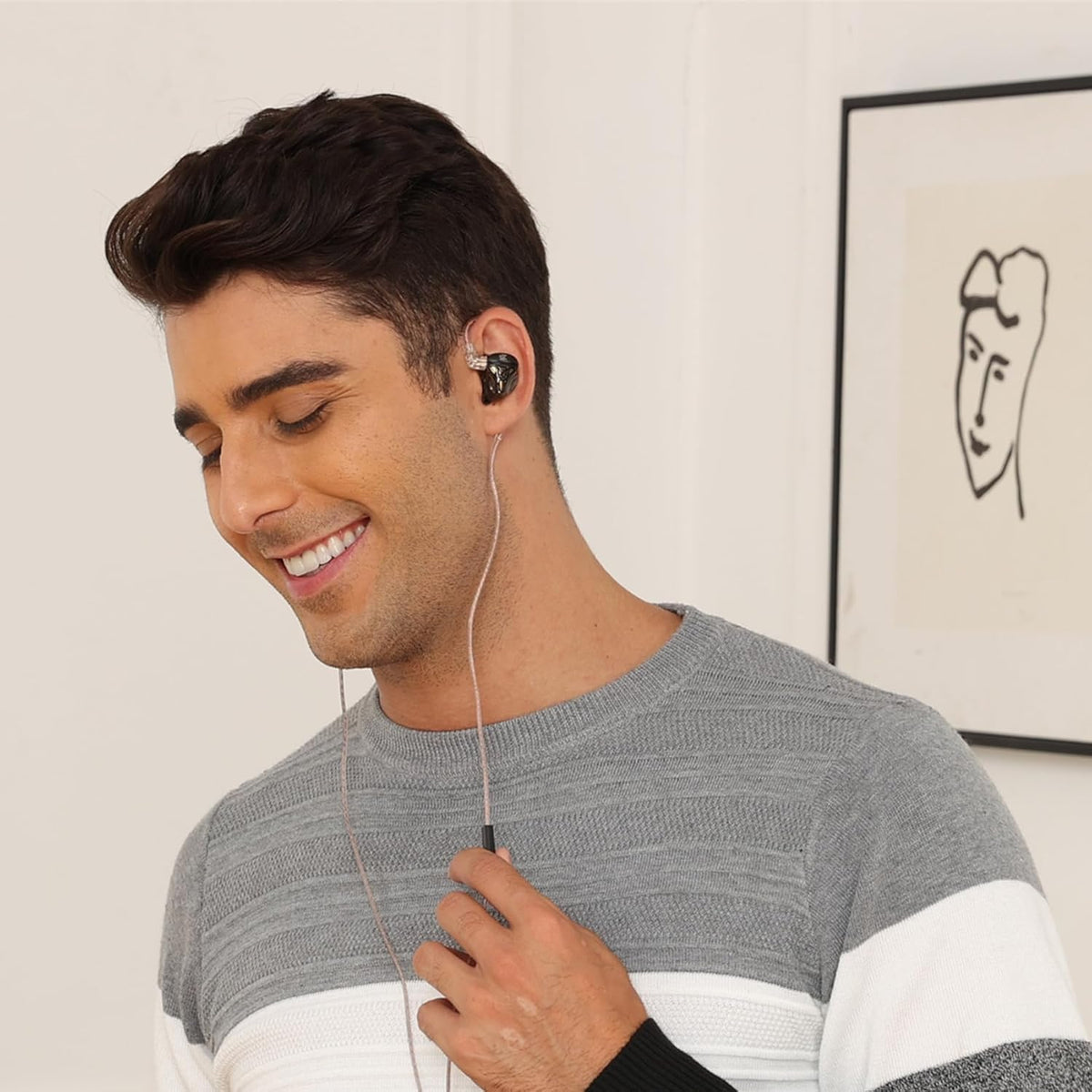 KZ DQS Wired Earbuds Dynamic Driver in Ear Monitor Headphone Semi-Open HiFi Bass Earphone 2pin 3.5mm Gaming Earbuds (with Mic)
