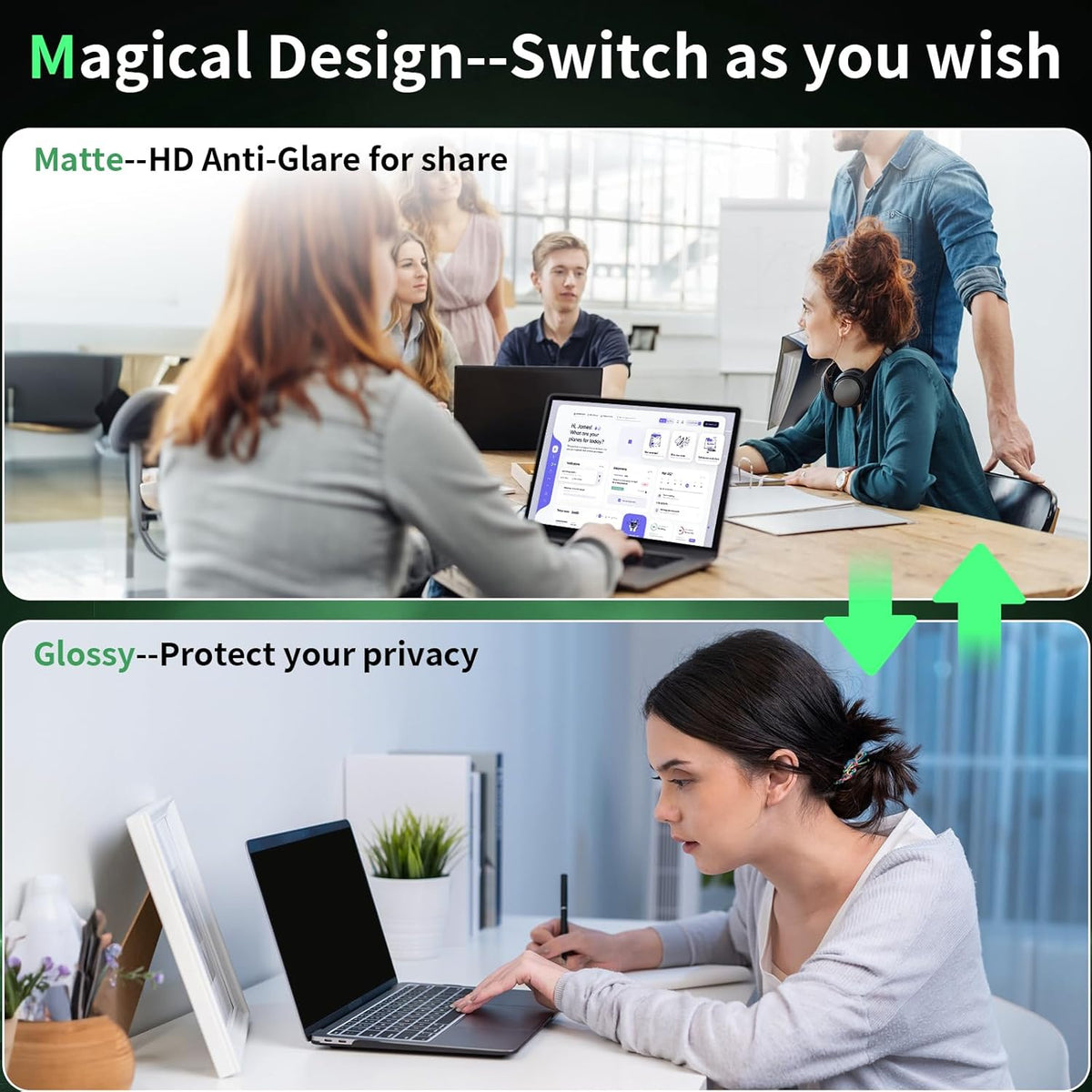 Laptop Privacy Screen 17 Inch, Laptop Screen Privacy Shield 16:10 Aspect Ratio Anti-Glare Blue Light Computer Monitor Protector,Removable 17in Filter for Lenovo HP Dell Acer Asus Thinkpad Envy Xps