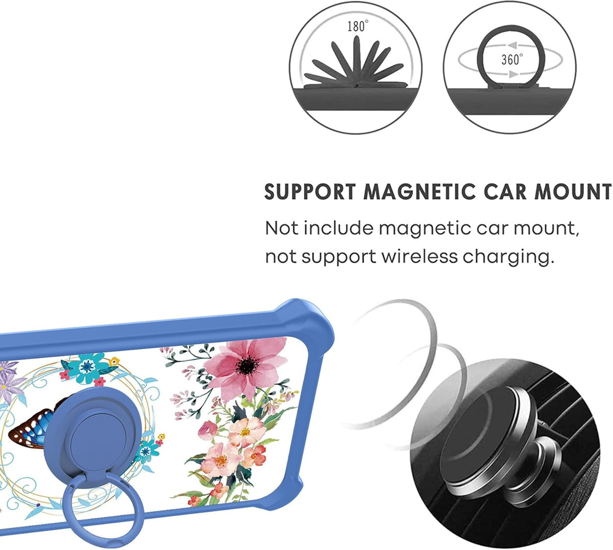 jioeuinly Nuu A23 Plus S6304l Case, Compatible with Tempered Glass Screen Protector, Ring Support, Luminous Effect,