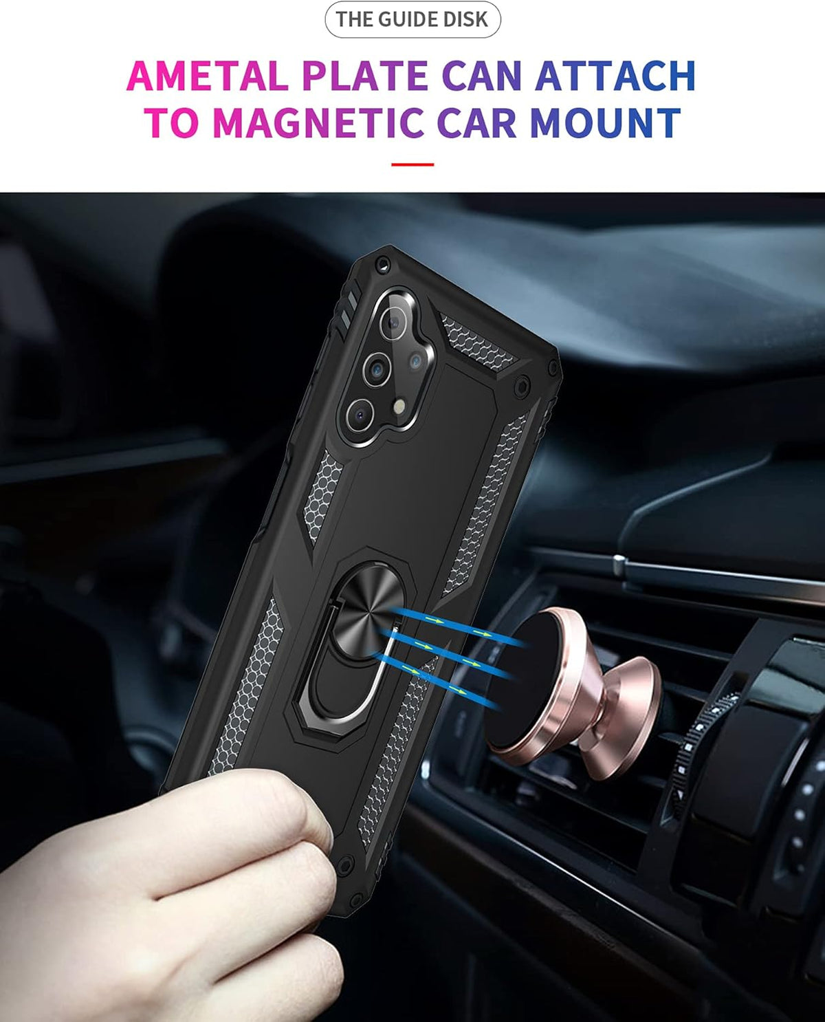 Galaxy A32 5G Case with Screen Protector, [Military Grade] 16ft Drop Tested Cover with Magnetic Kickstand for Samsung