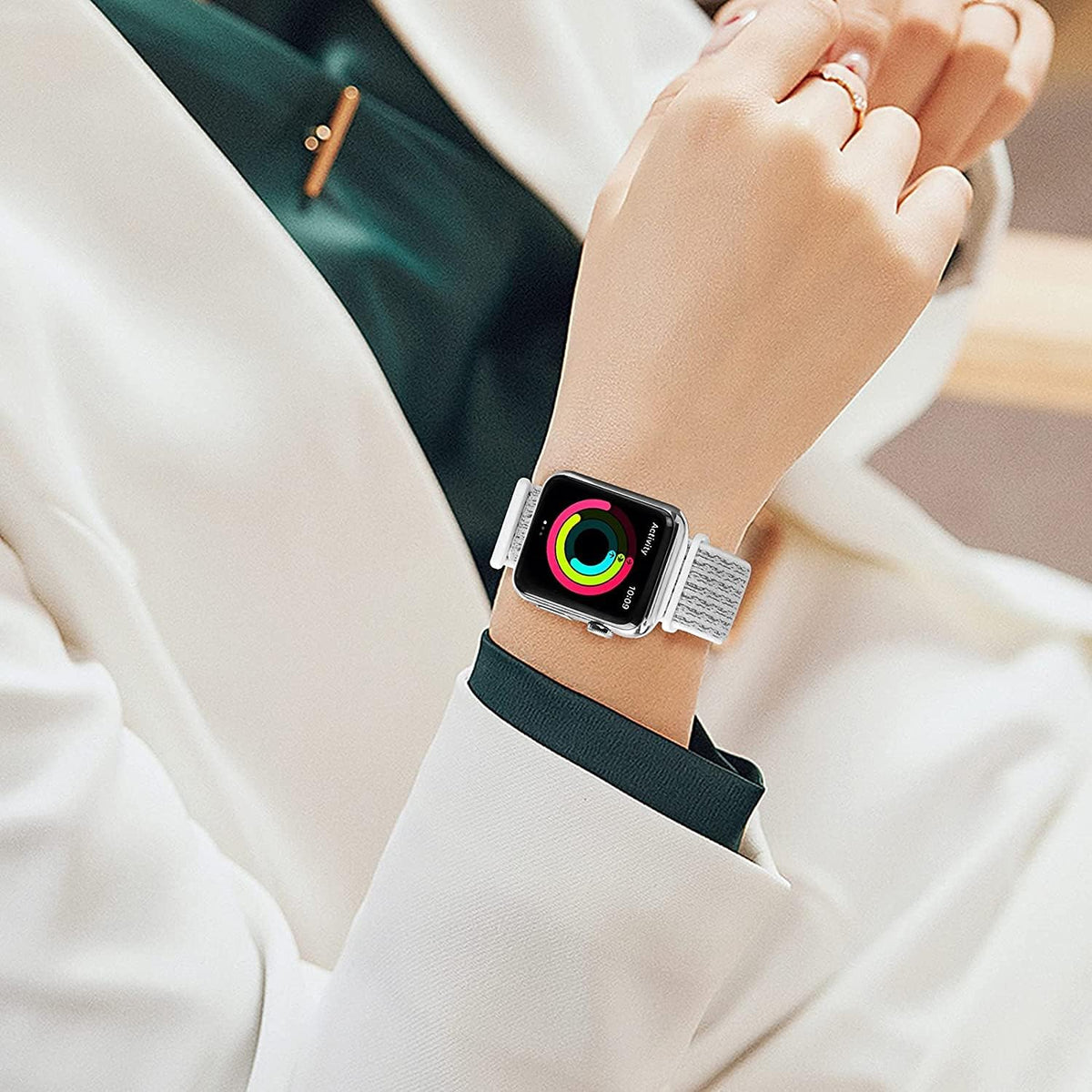 Smart Watch for Men Women Kids, HCHLQL Touch Screen Fitness Tracker with Call/SMS/Heart Rate/Blood Oxygen Monitor, White