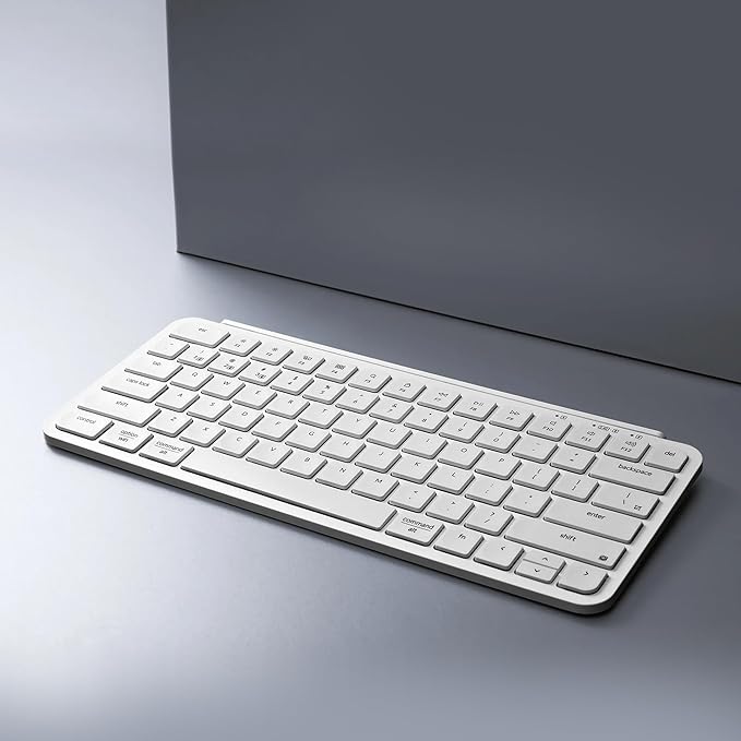 Keychron B1 Pro Ultra-Slim ZMK/Launcher Wireless Bluetooth 2.4 GHz/Wired Connection Keyboard for Mac Windows Linux - White