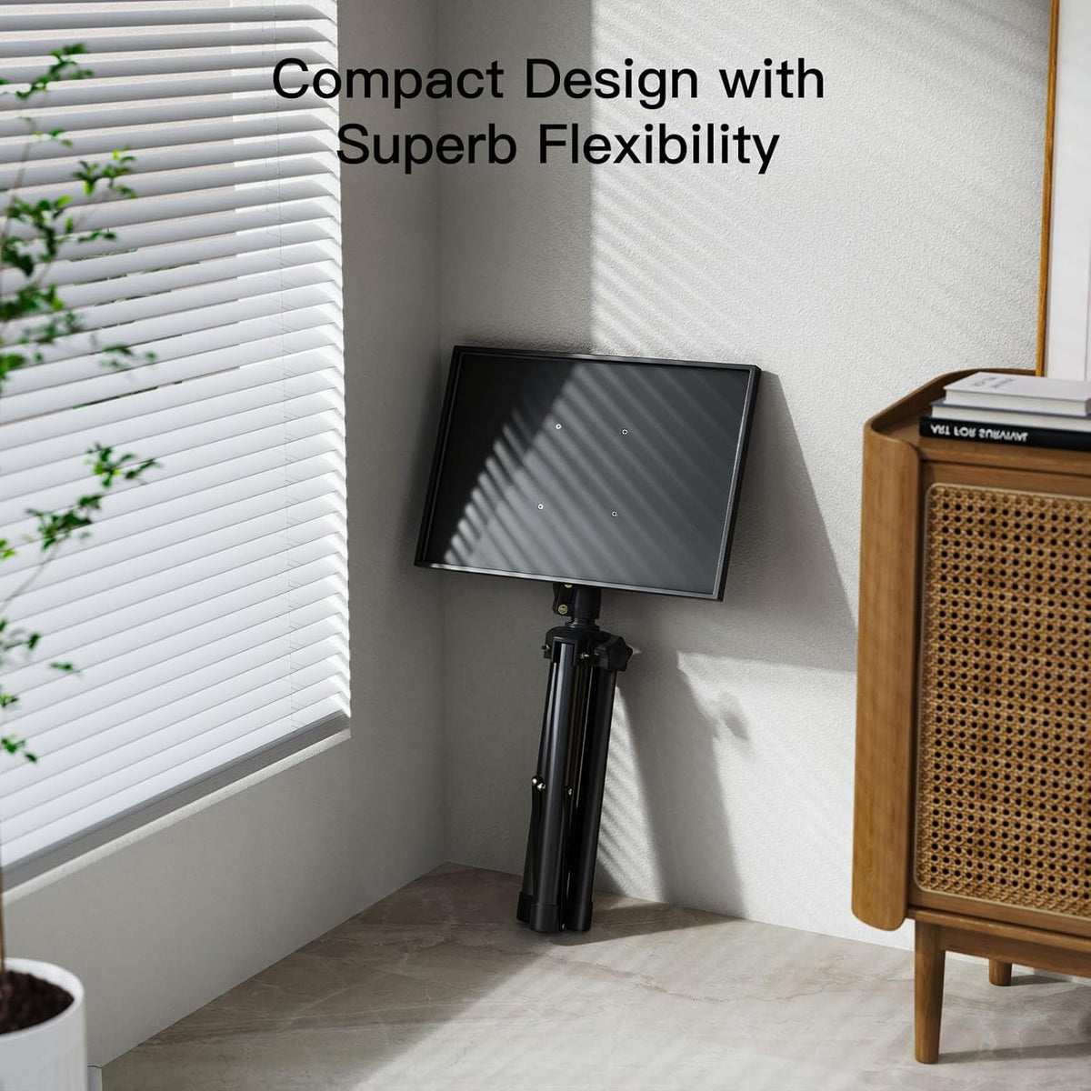AMADA HOMEFURNISHING Height Adjustable Projector Tripod Stand for 26 to 51 in, Foldable Laptop Tripod Stand, Portable Outdoor Projector Stand for Laptop, Projector, DJ, or Sheet Music-AMPS02