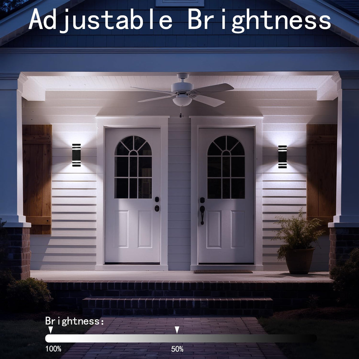 Motion Sensor Outdoor Wall Lights, Dusk to Dawn Up and Down Sconce, Black Aluminum Exterior Light Fixtures with GU10 LED Bulbs, Waterproof Modern