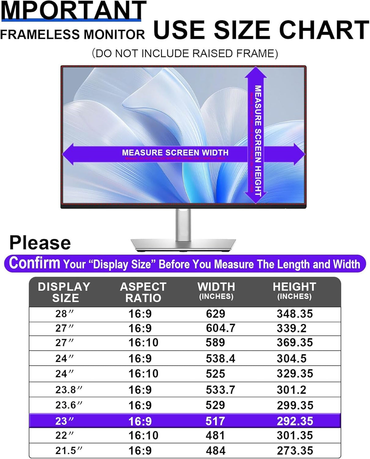 FILMEXT [2023 Upgrade Computer Privacy Screen Shield for 23 inch 16:9 Frameless Monitor, Anti Spy Blue Light Filter, Bubble Free, Easy On/Off Screen Protector for Computer Monitor