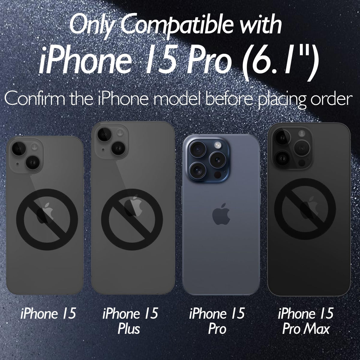 iPhone 15 Pro Back Glass Protector (2-Pack) - Rear Tempered Glass Screen Protector for 6.1" iPhone 15 Pro.