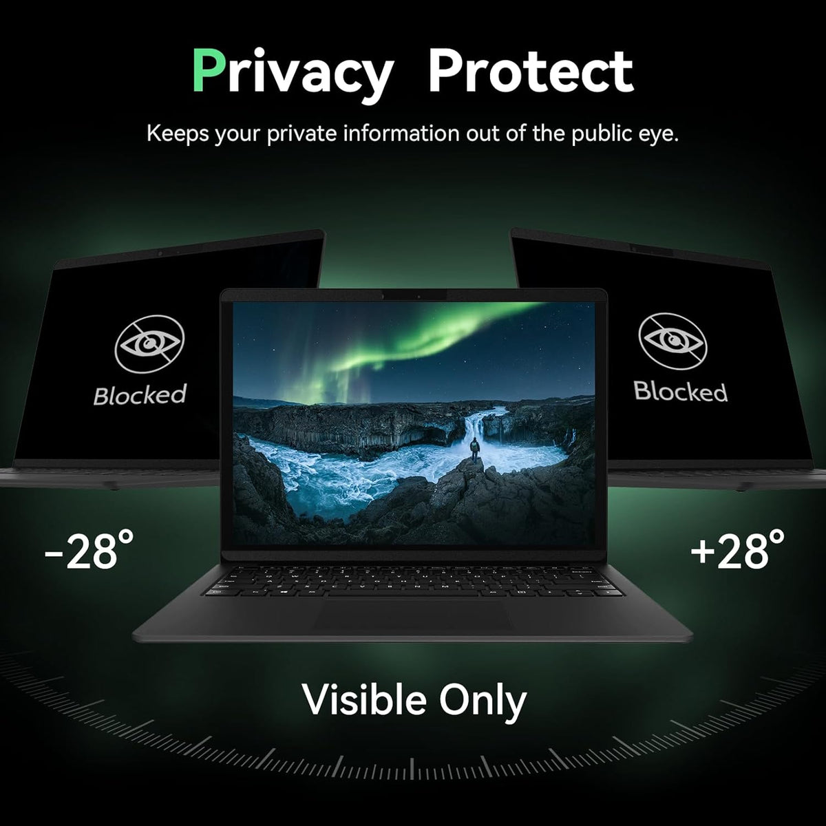 Magnetic 13.5 Inch Surface Laptop Privacy Screen for Microsoft Surface Laptop 5/4/3/2/1, Removable Film Anti-Spy Filter Black Security Protector, Anti Glare Blue Light Shield Matte Screen Guard