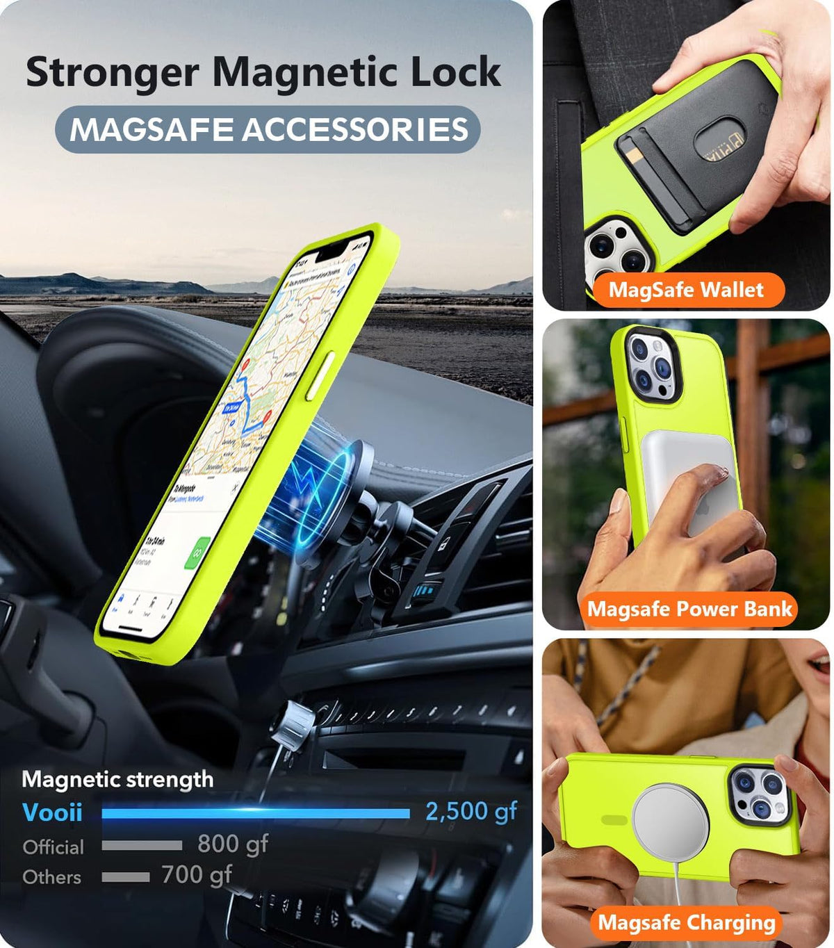 Vooii iPhone 12 Pro Max Case - Slim Translucent Matte, Fluorescent Green, Magsafe Compatible, with Screen & Camera