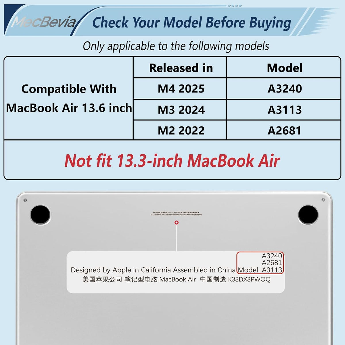 Compatible with MacBook Air 13.6 inch Case, M4 A3240/M3 A3113/M2 A2681 (Released 2025 to 2022), Hard Shell, Keyboard Cover, Screen Protector, Webcam Cover & Type-C Adapter, Black Gold
