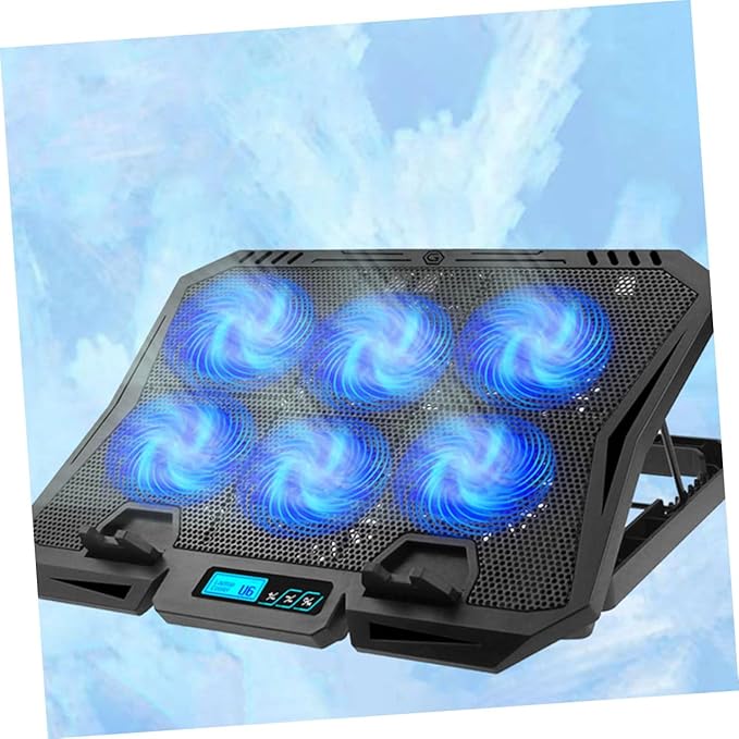 Laptop Cooling Pad with Quiet 15.6-inch Fan Adjustable Speed Blue LED Laptop Stand Cooler for Gaming and Office Use