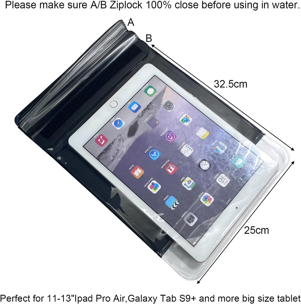 Floating Waterproof Tablet Case for iPad Pro 12.9 inch, Galaxy Tab S8+/S9+ 12.4", Surface Pro X/9/8/7/6 (White, 13inch)