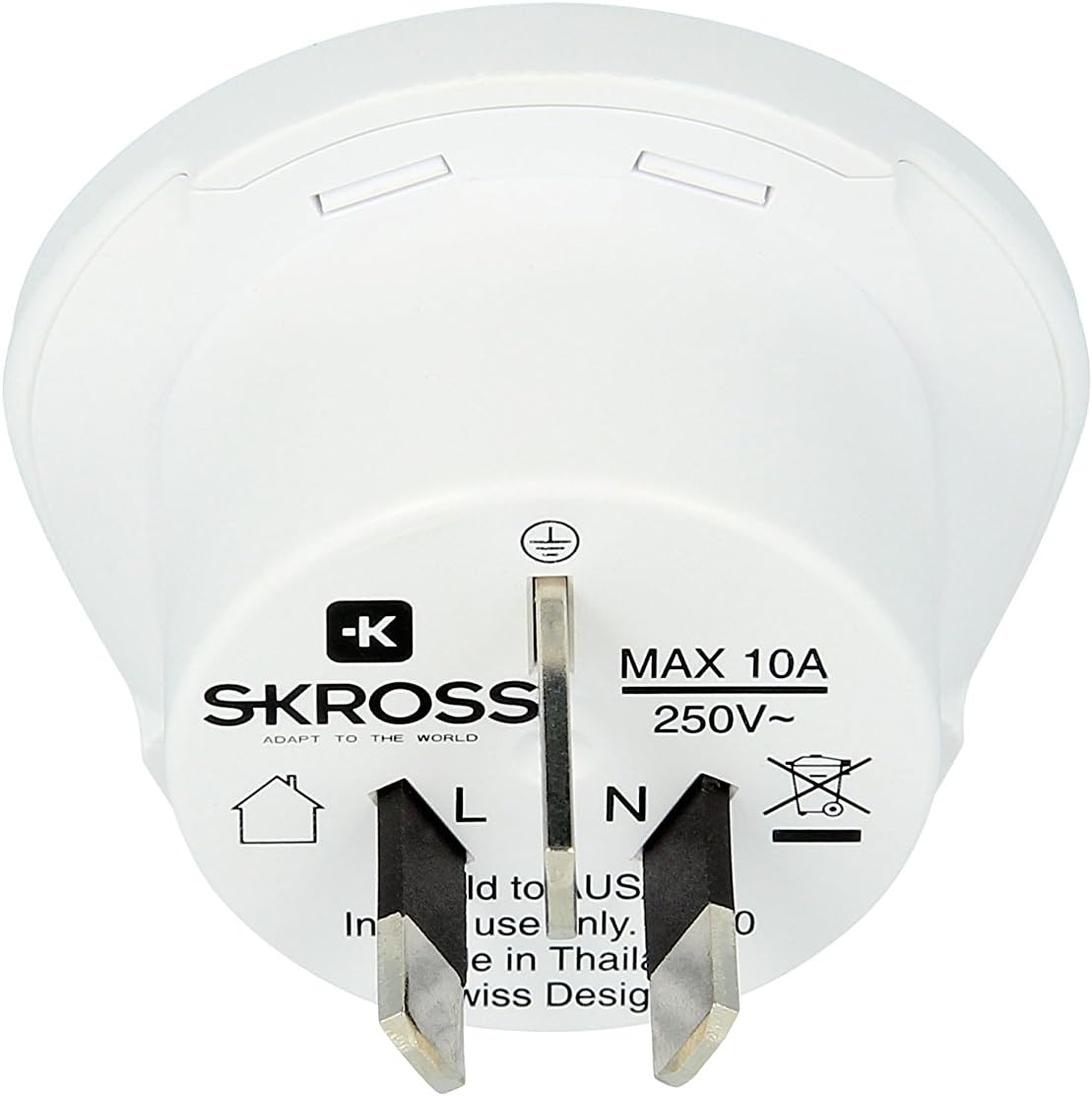 Skross Travel Adaptor for World to Australia/China, White