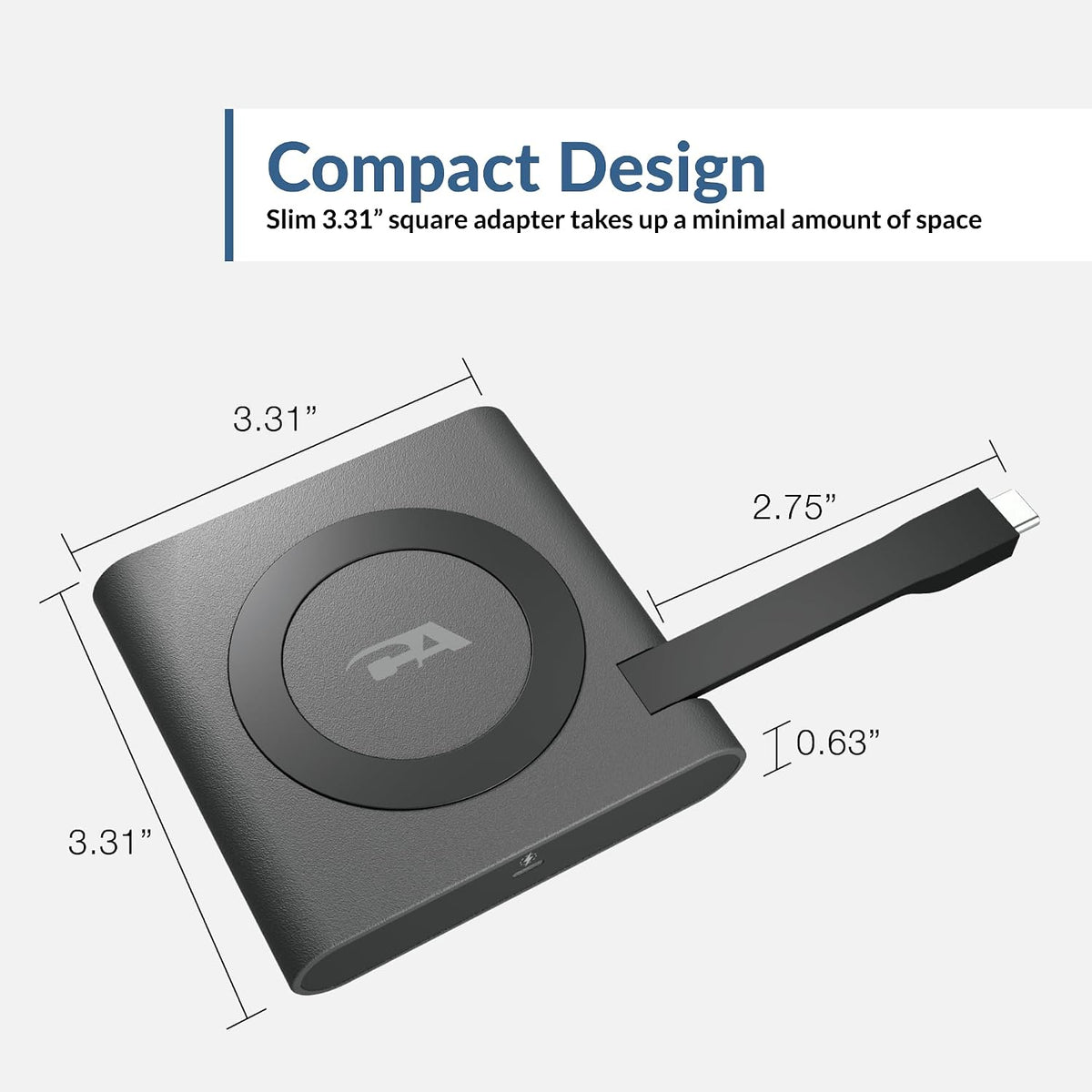 Cyber Acoustics (DS-1500) USB-C to HDMI Adapter Multiport Digital AV Converter with Wireless Qi Charging, HDMI, USB