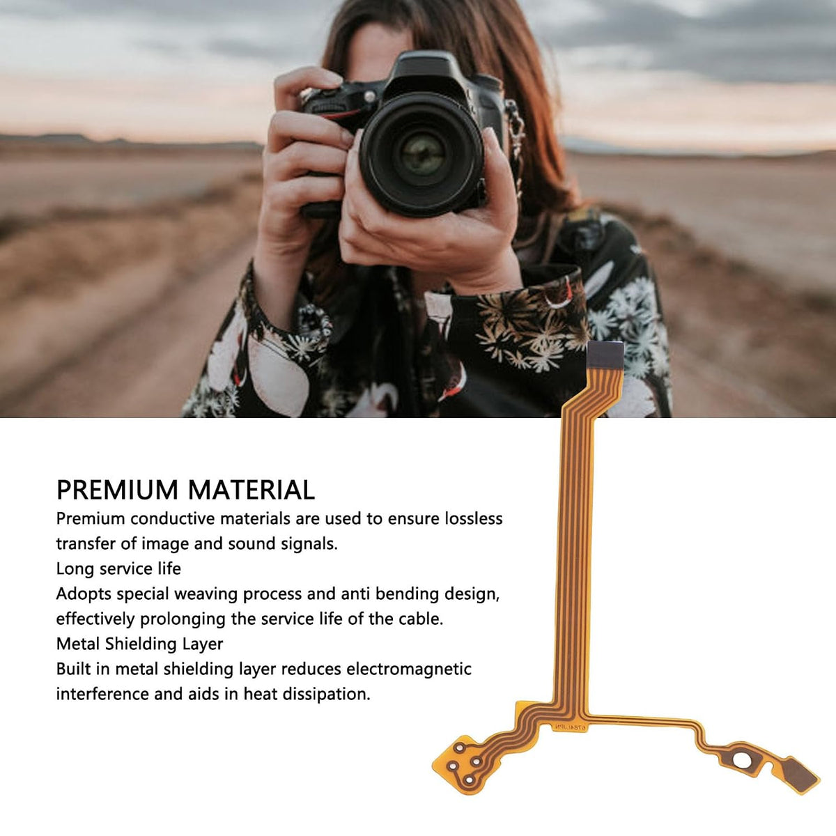 17 35mm Lens Aperture Cable, Replacement Cable for AT X to Camera, Durability Enhanced with Anti Bending Feature