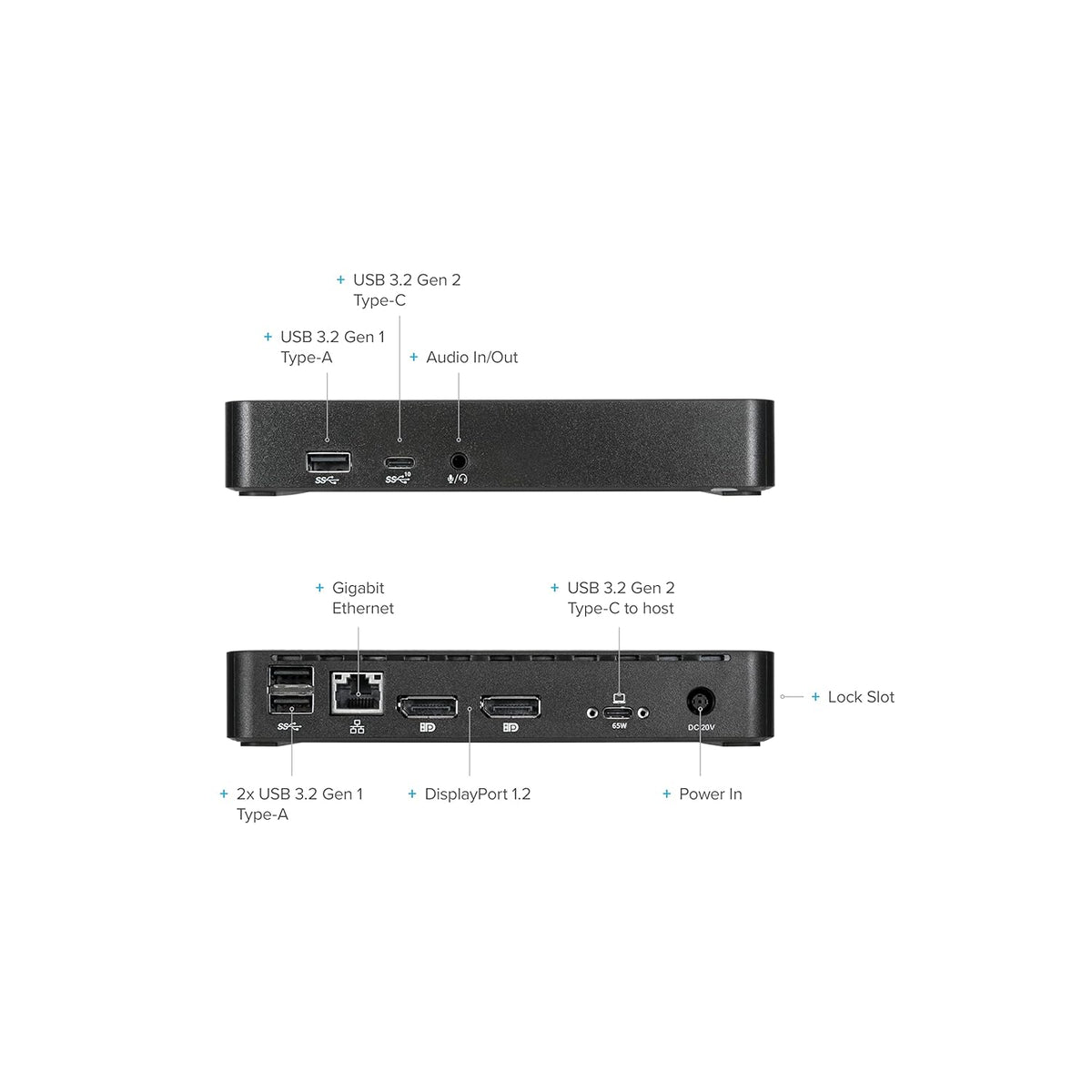 Targus Dual Monitor Universal USB-C DV4K DP Docking Station with 65W Power - Broad Compatibility with a Range of Hosts, Devices, Peripherals, Laptops, and Operating Systems (DOCK315USZ)
