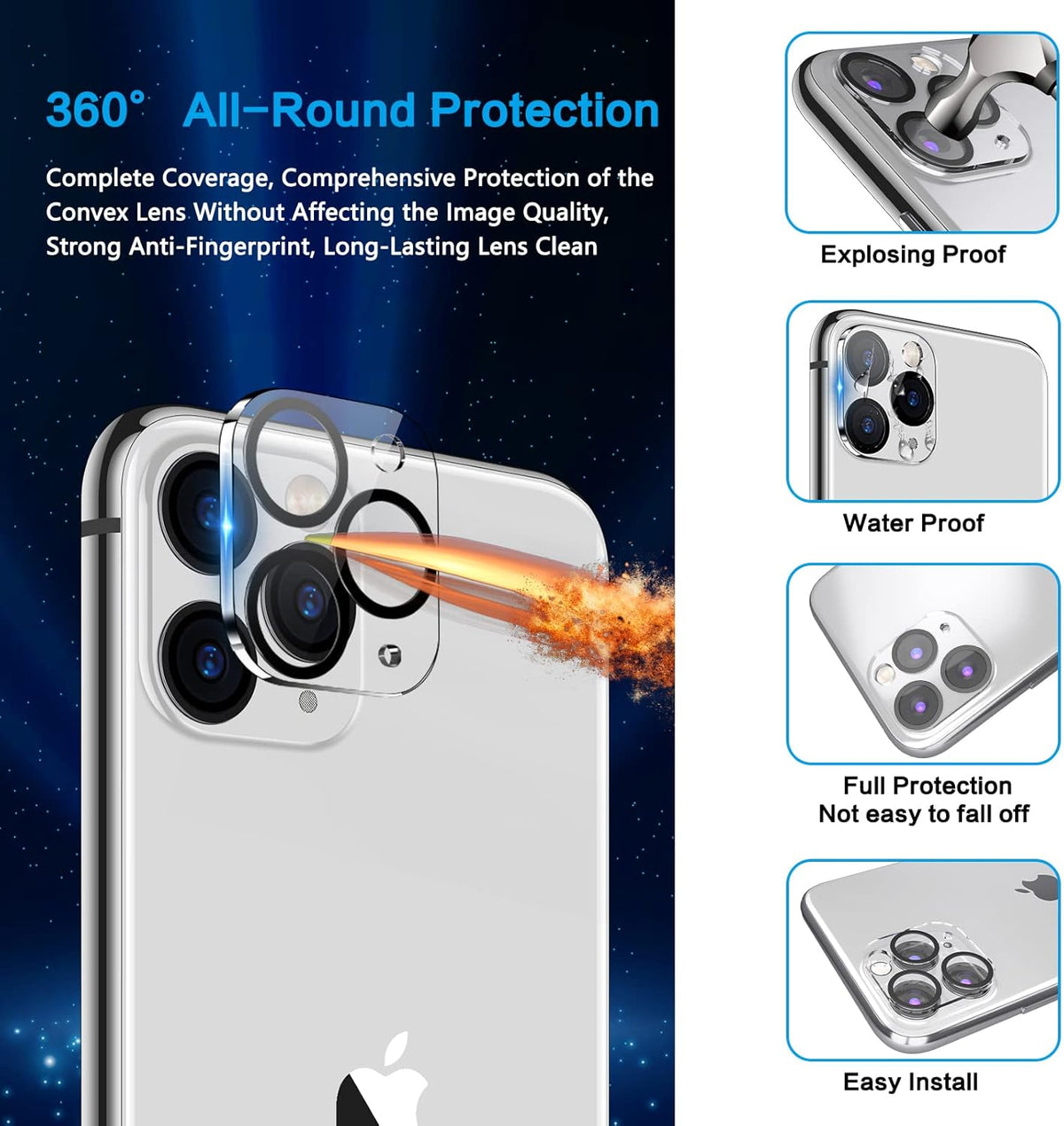 iPhone 11 Pro Max Privacy Screen Protector [2 Pack] with Camera Lens Protector - Anti Spy, 9H Hardness, Easy