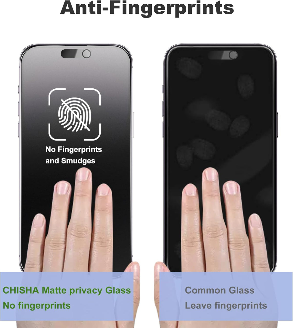 Matte Privacy Screen Protector for iPhone 14Pro and iPhone 15 and iPhone 16 Screen Protector Anti-Glare, Anti-Spy Tempered Glass Film, Smooth and Responsive Touch Anti-Scratch Glass