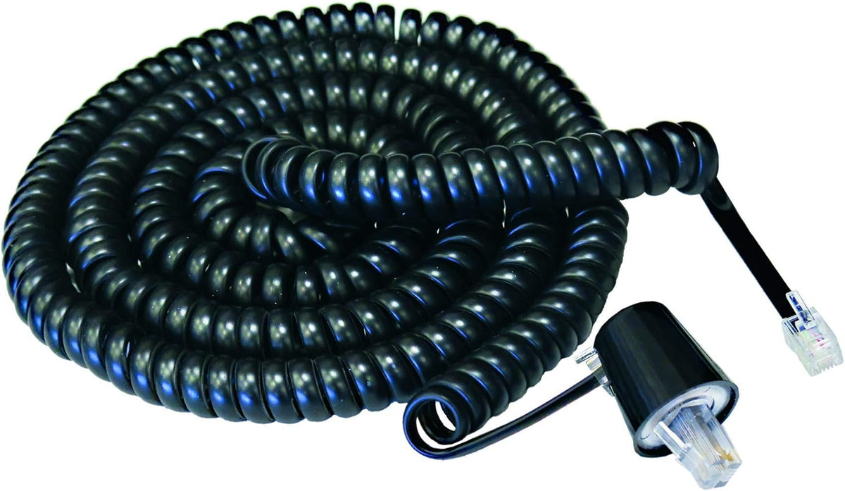 Softalk Twisstop Detangler with Coiled Phone Cord - 25-Foot, Black