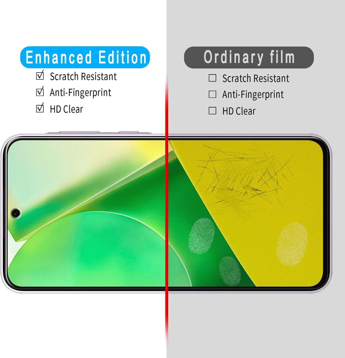 Slanku [3 Pack] Tempered Glass Screen Protector for Samsung Galaxy A35 5G, Anti-Scratch, Bubbles Free, Easy to Install