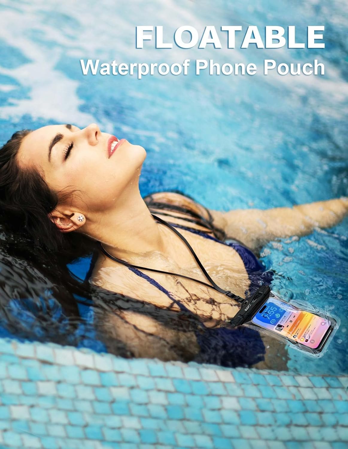 Waterproof Phone Pouch Floating, Waterproof Phone Case with Lanyard for iPhone 15 14 13 12 Pro Max XS Samsung, IPX8