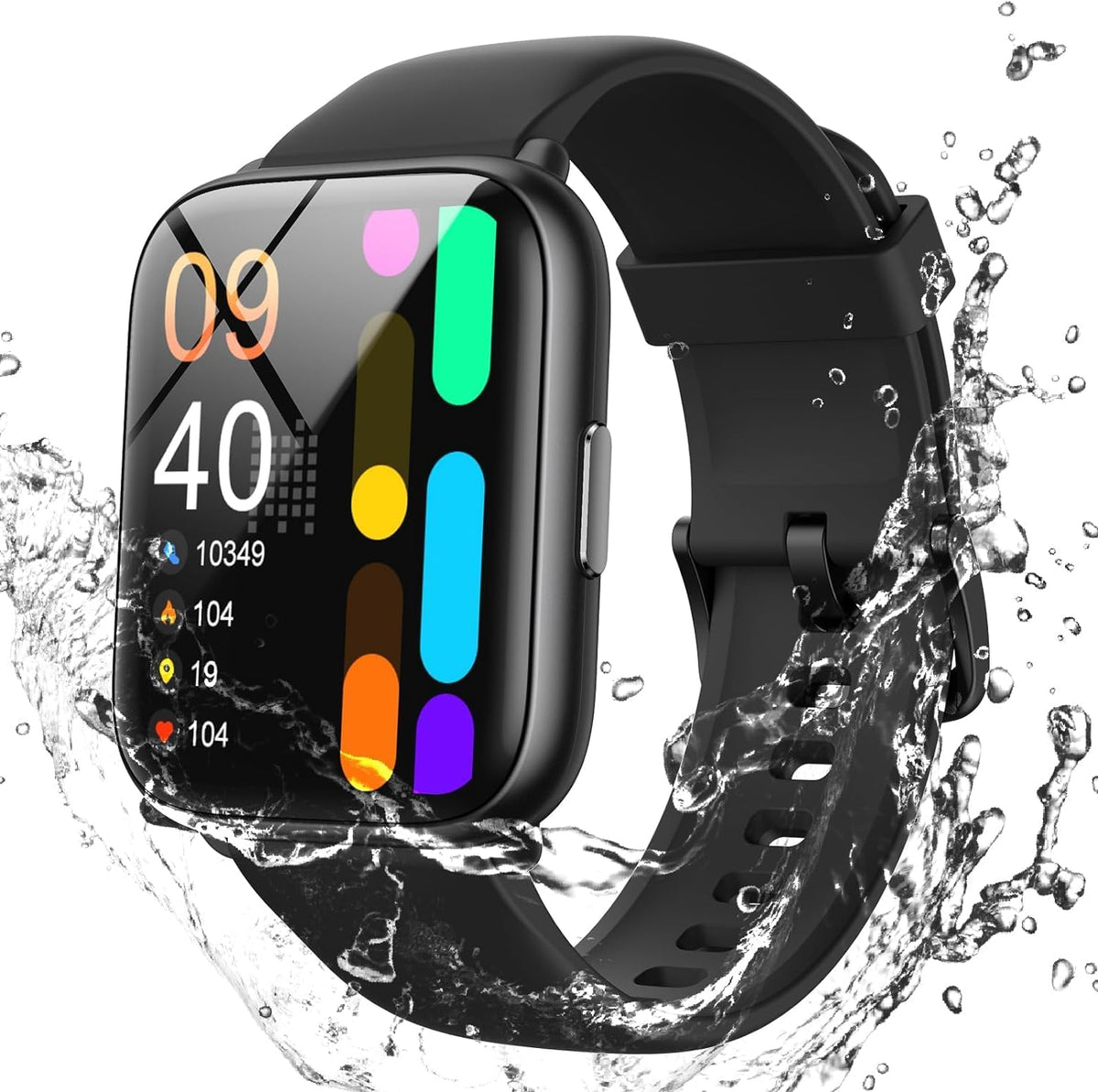 Smart Watch for Men Women, 1.8" Fitness Tracker with Heart Rate SpO2 Sleep Monitor, 100+ Sports, 5ATM Waterproof