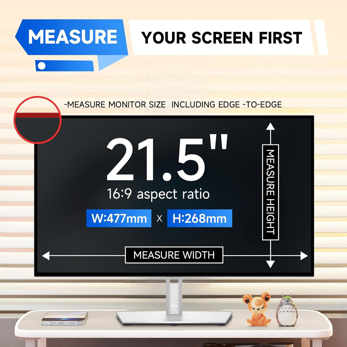 IPROKKO 【2 Pack】 21.5 inch Anti-Blue Light Monitor Screen Protector for 16:9 Widescreen,Removable Anti Glare Blue Light Blocking Screen Filter，LED PC Anti-UV Eye Protection Filter Film