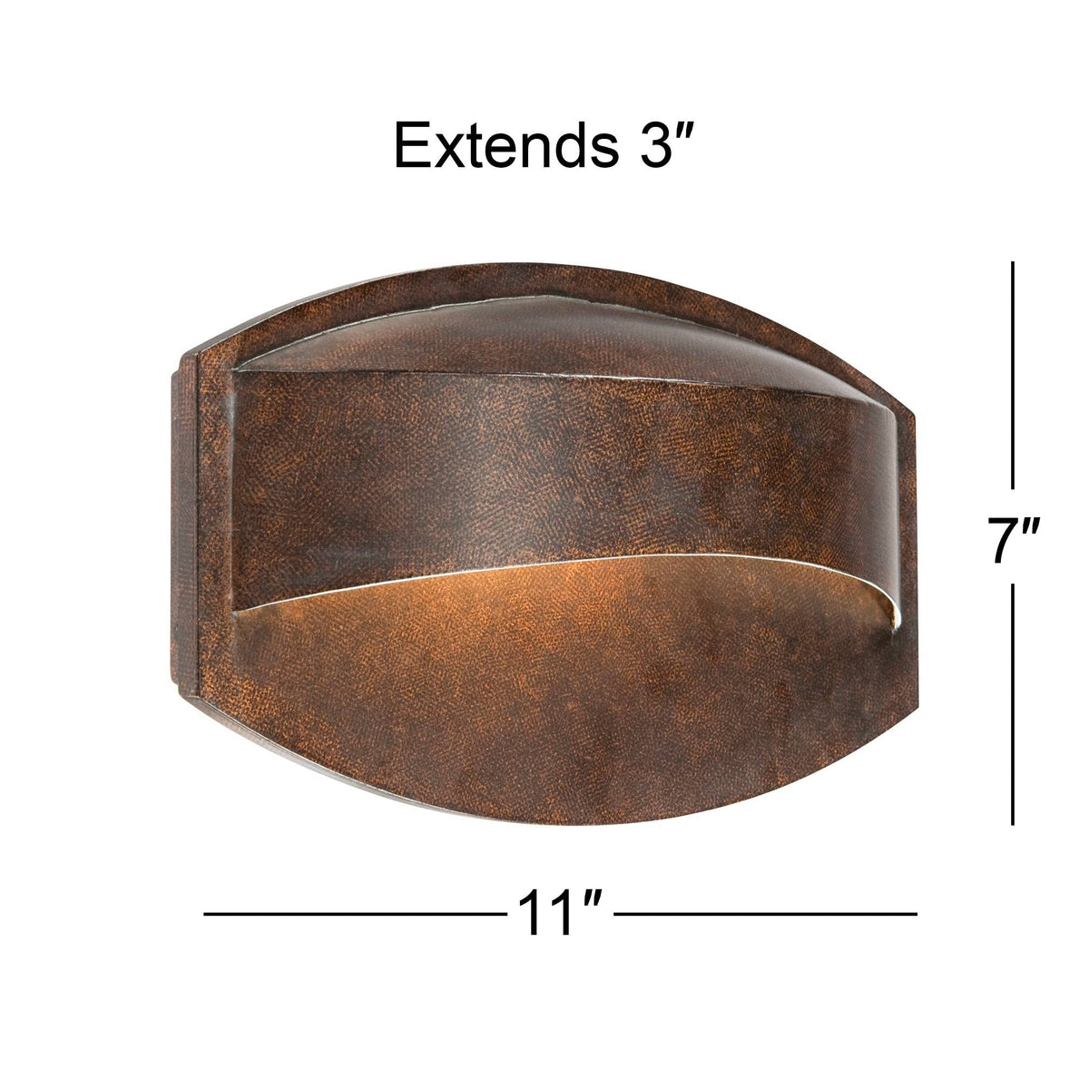Possini Euro Design Xane Modern Outdoor Wall Light Fixture Halogen Bronze Metal 11" Eyebrow Curving Frame Dark Sky Design for Exterior House Porch