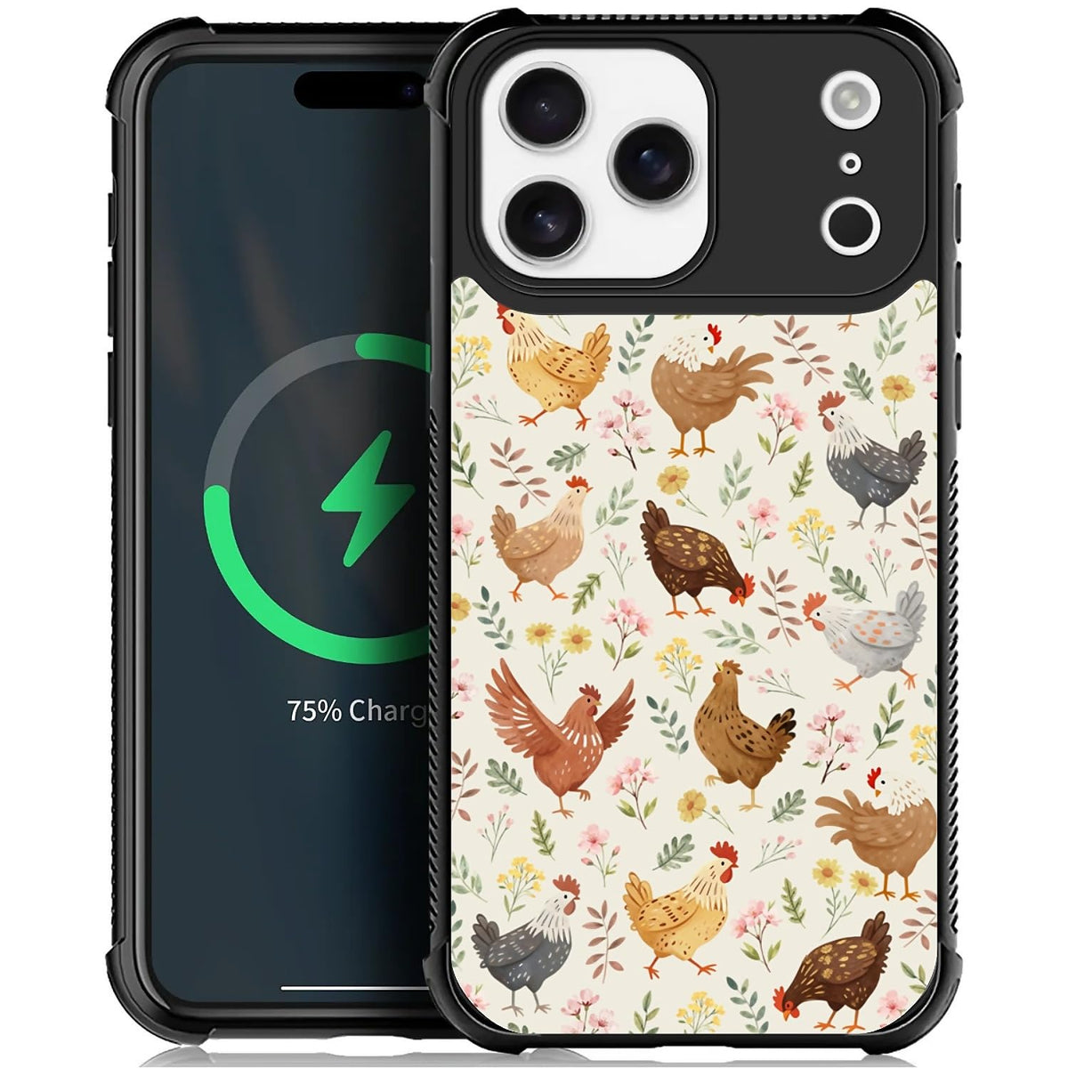 Deaorew For Iphone 17 Pro Max Case | Compatible With Magsafe | Classic Slim Cover Design | Countryside Chicken Flowers