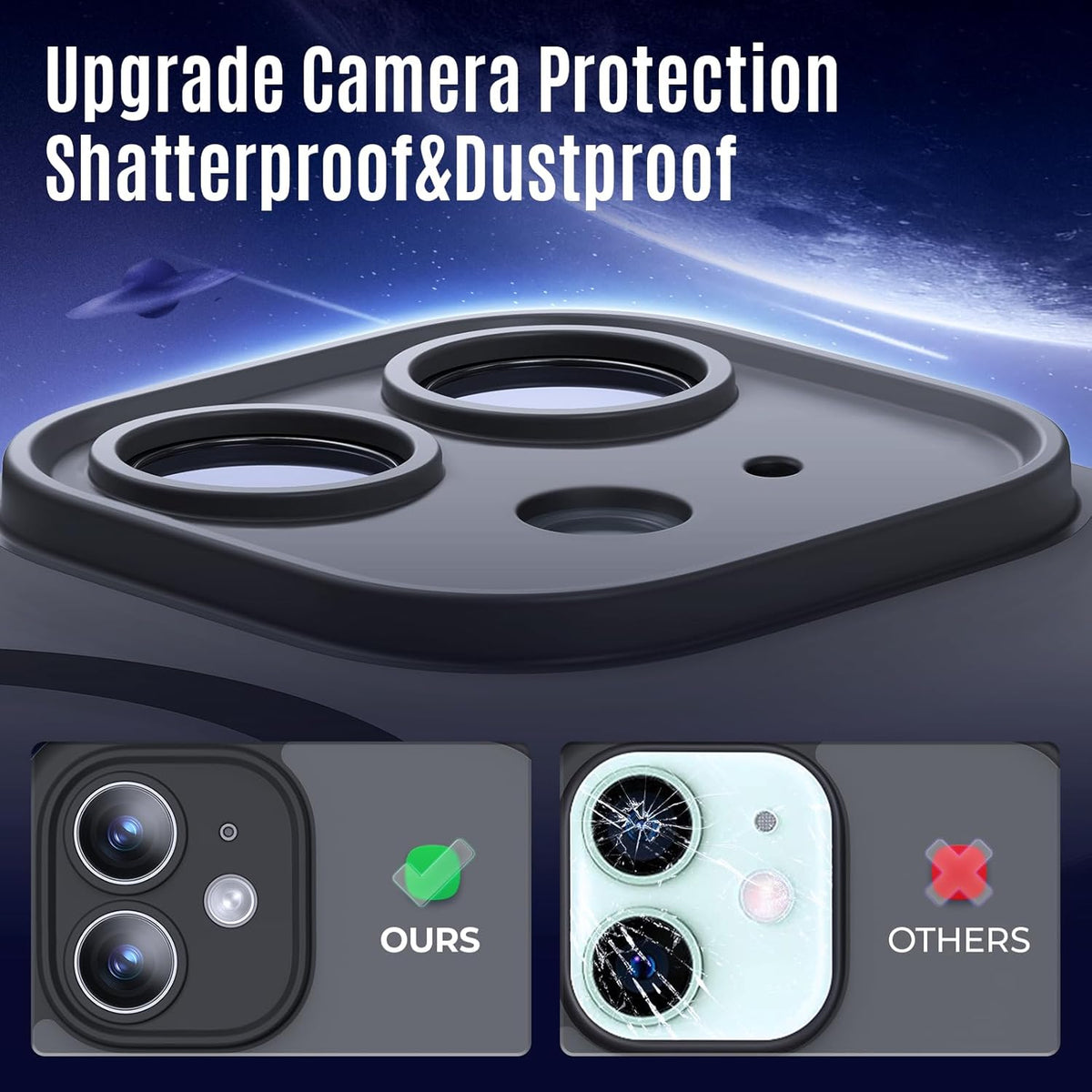 Designed for iPhone 12 Case, Compatible with MagSafe, with Privacy Screen Protectors X2, [Camera Protection] [15FT Military Drop Protection] Shockproof Phone Case, 6.1", Black