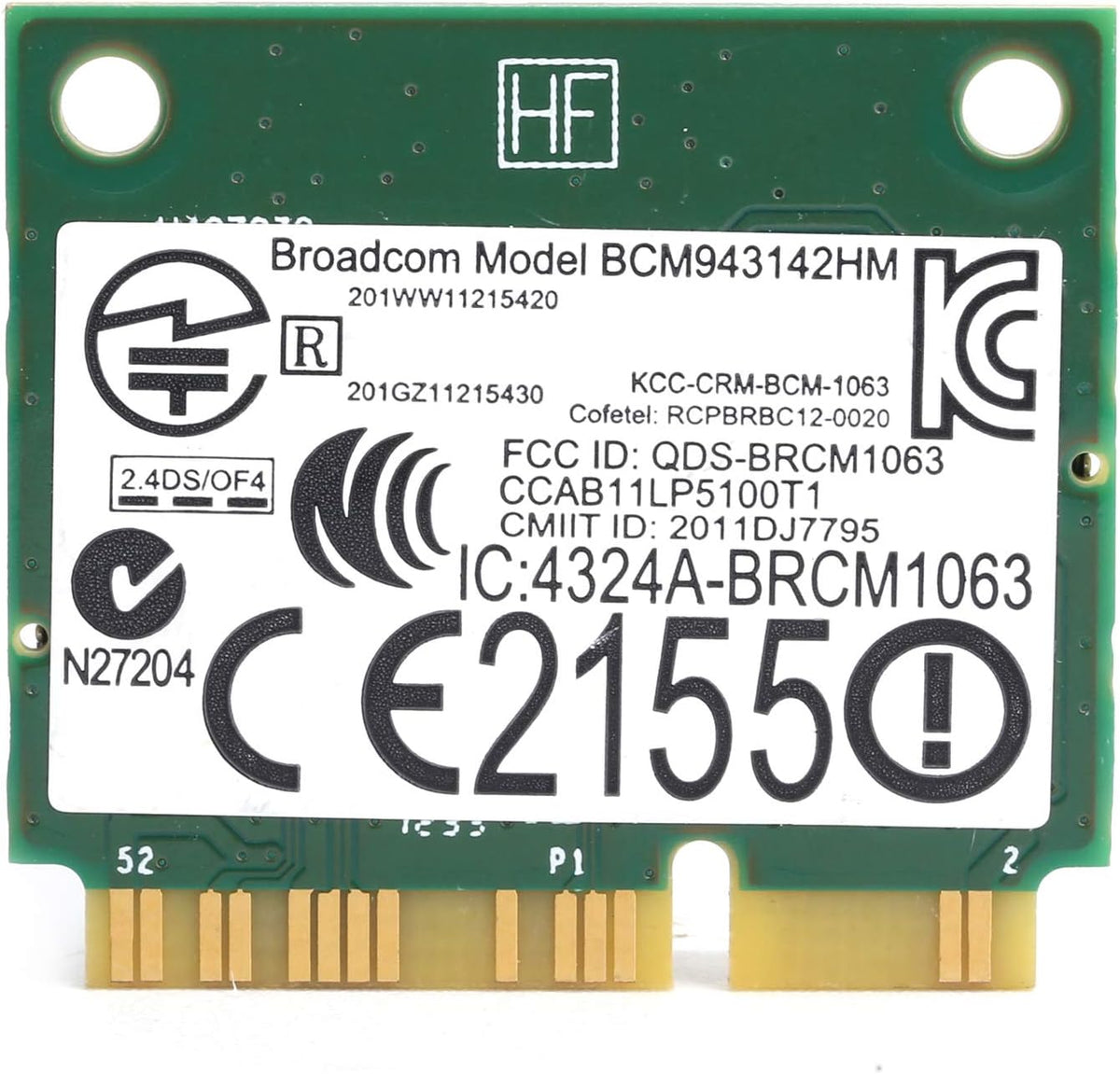 Mini Wireless Network Card, bcm43142 bcm943142hm dw1704 Mini PCIe WiFi Bluetooth 4.0 Card for Dell