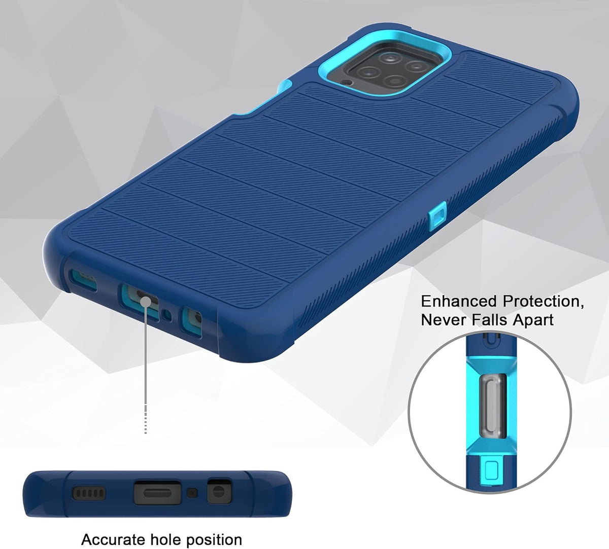 Samsung A12 Case with TPU Screen Protector, [Holster Series] Full Body Heavy Duty Protective Cover with Kickstand