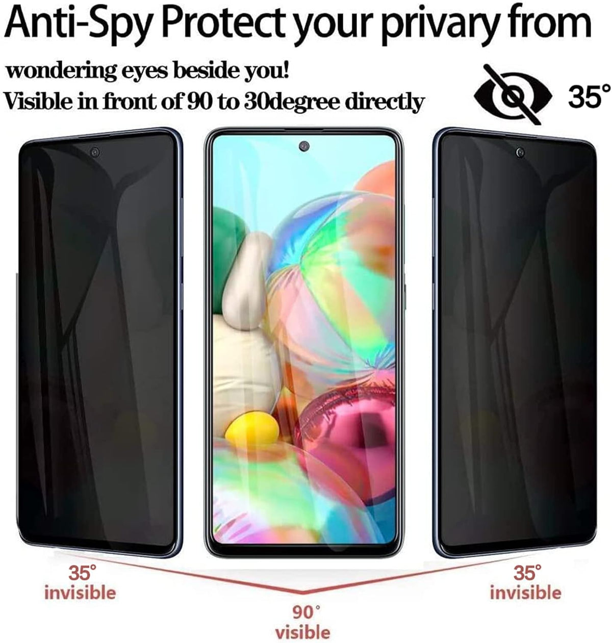 Samsung Galaxy S20 FE A51 A52 Privacy Screen Protector [2 Pack] - 2021 Anti Spy, Full Coverage, Scratch Resistant