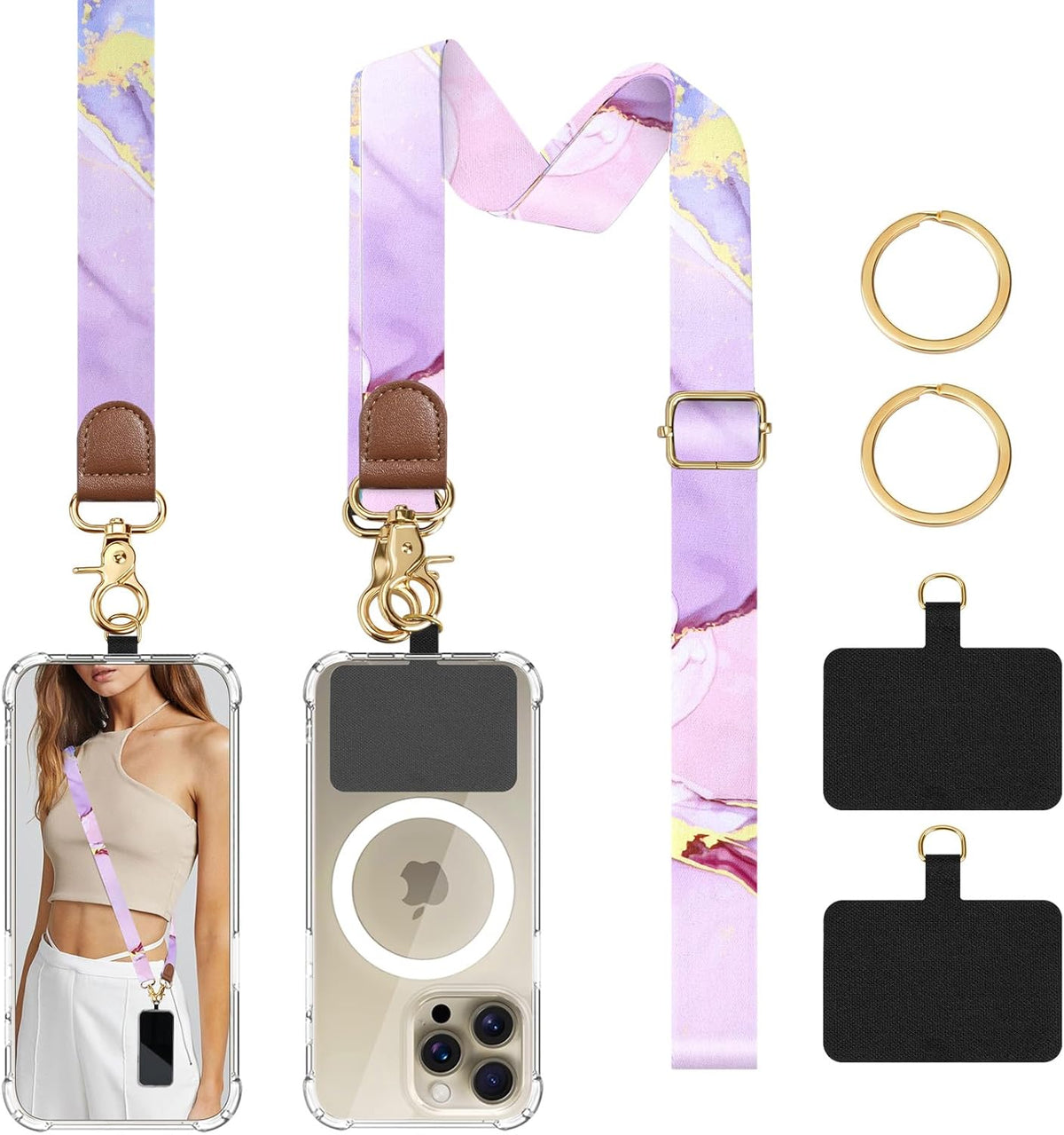 TiMOVO Phone Lanyard Crossbody Wrist Strap, Adjustable Anti-Theft Strap for Smartphone Case